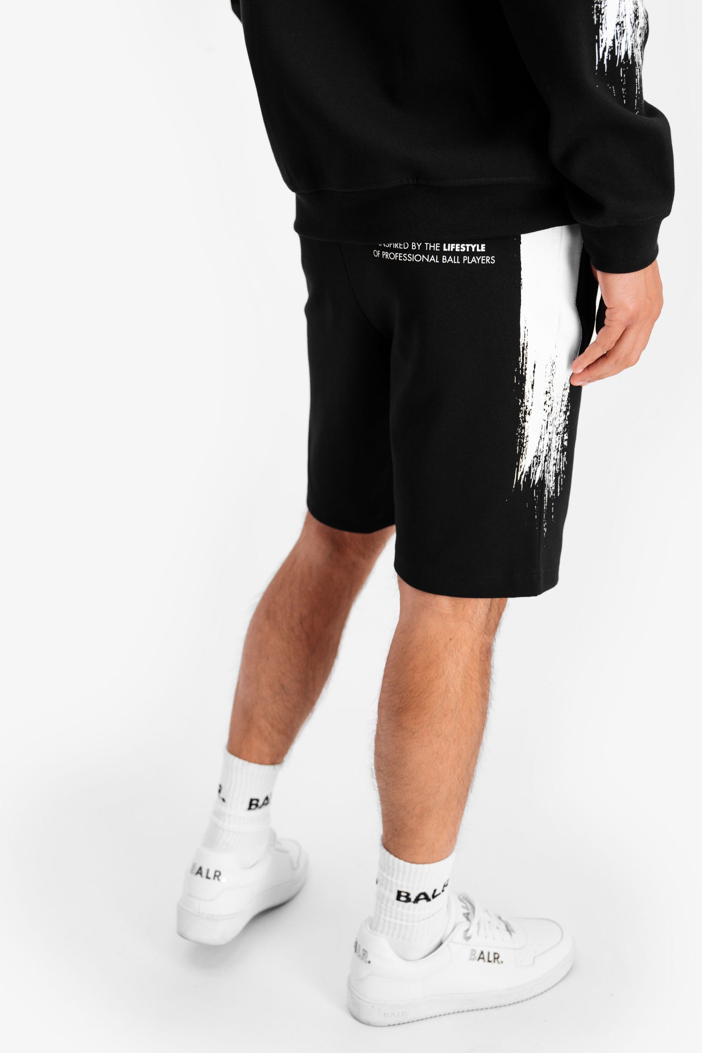 Chalk Striped Sweat Shorts Black
