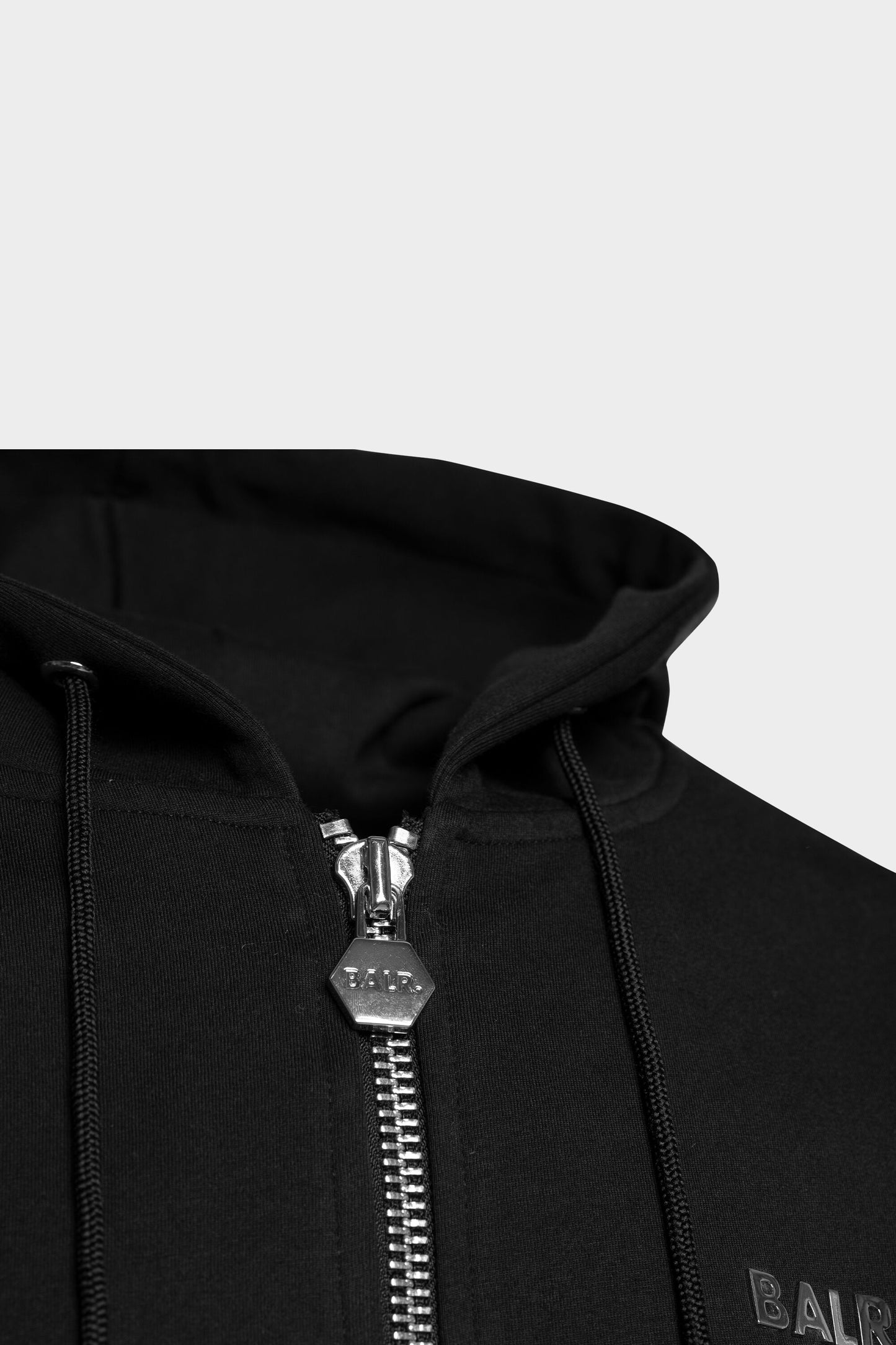BALR. Straight Zip Thru Knitted Hoodie Black