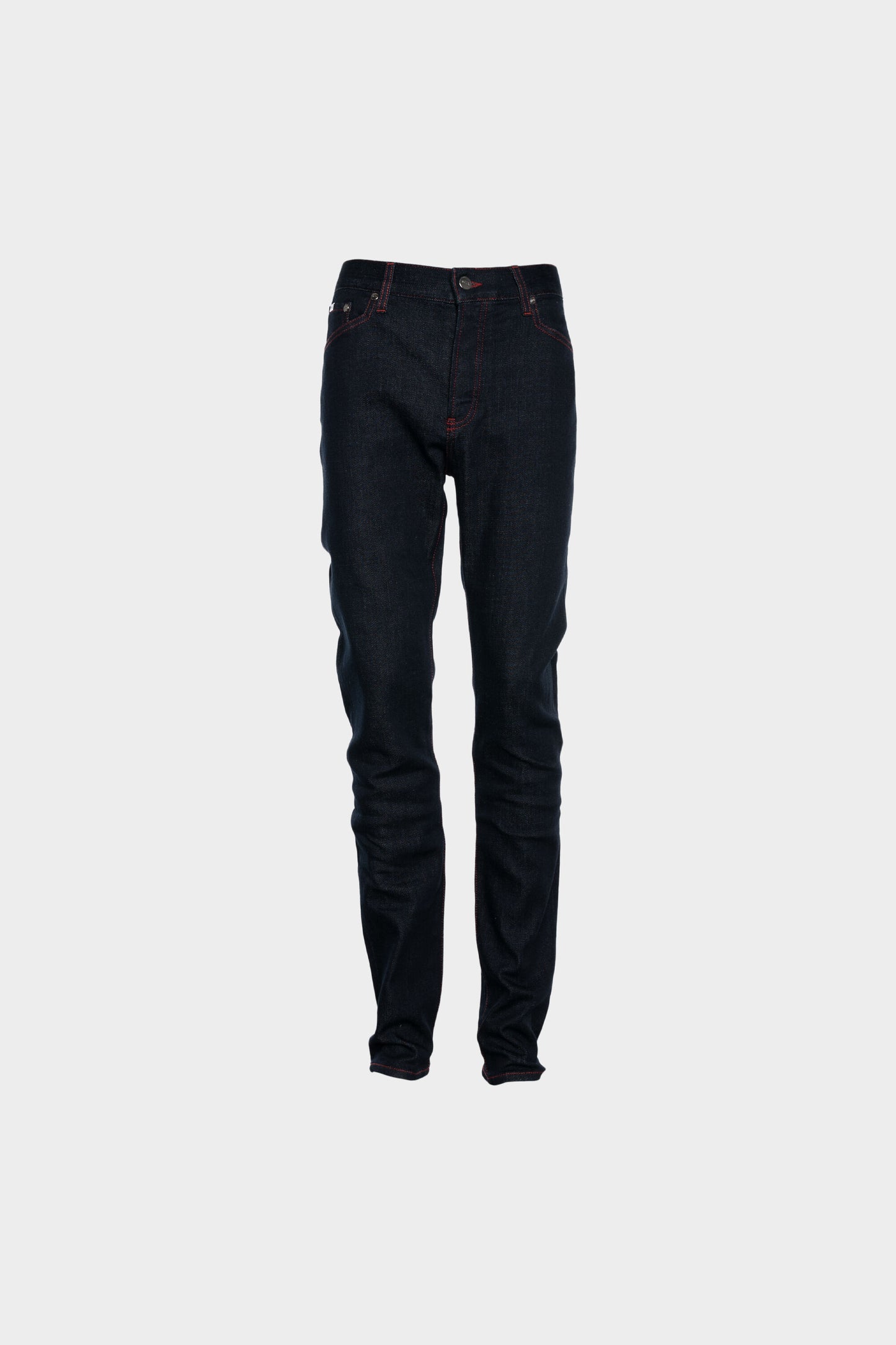 BALR. Dark Aged Jeans With Red Contrast Stitching Slim Dark Aged