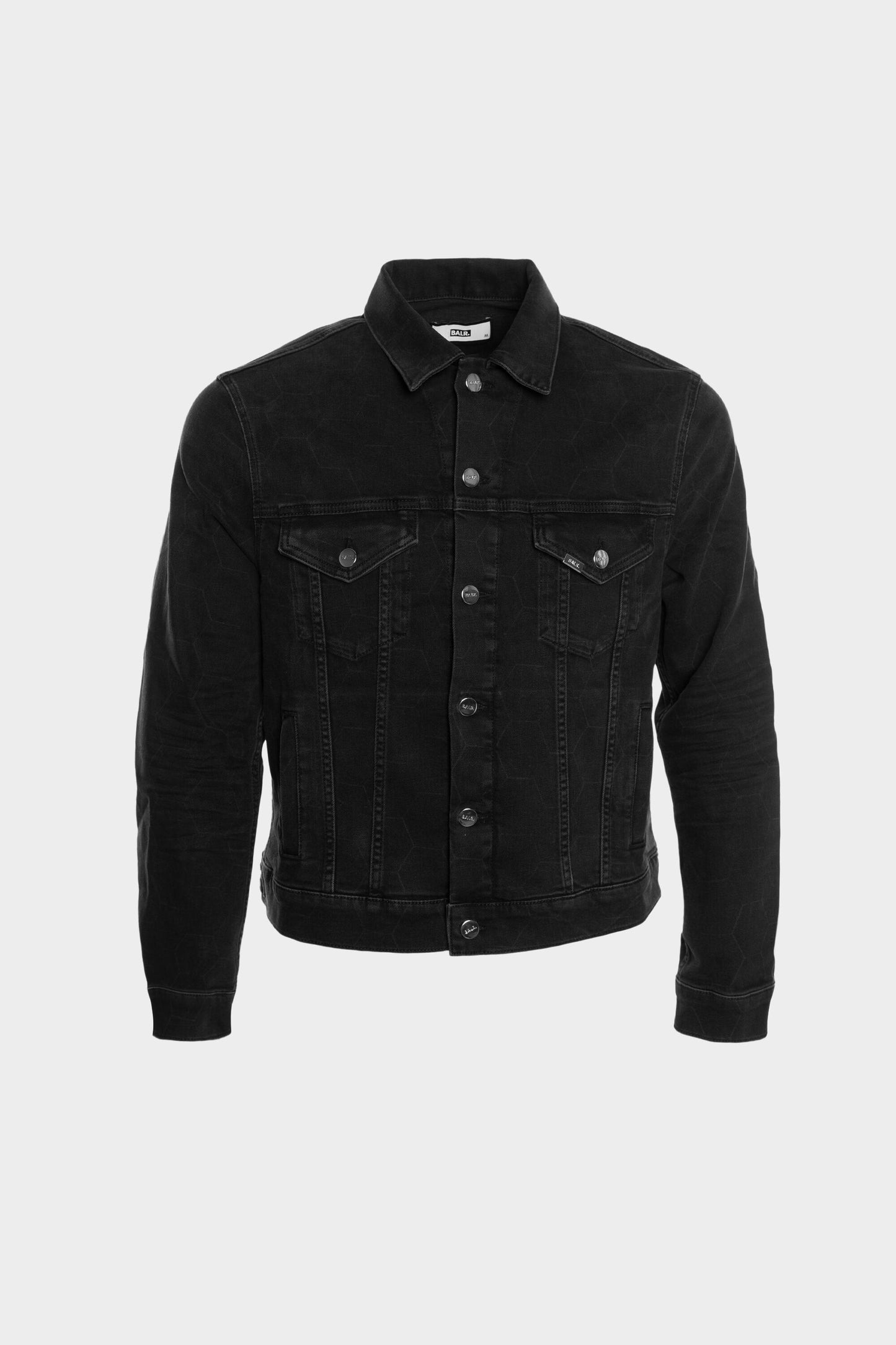 BALR. Allover Laser Hexagon Jacket Slim Dk Denim Grey