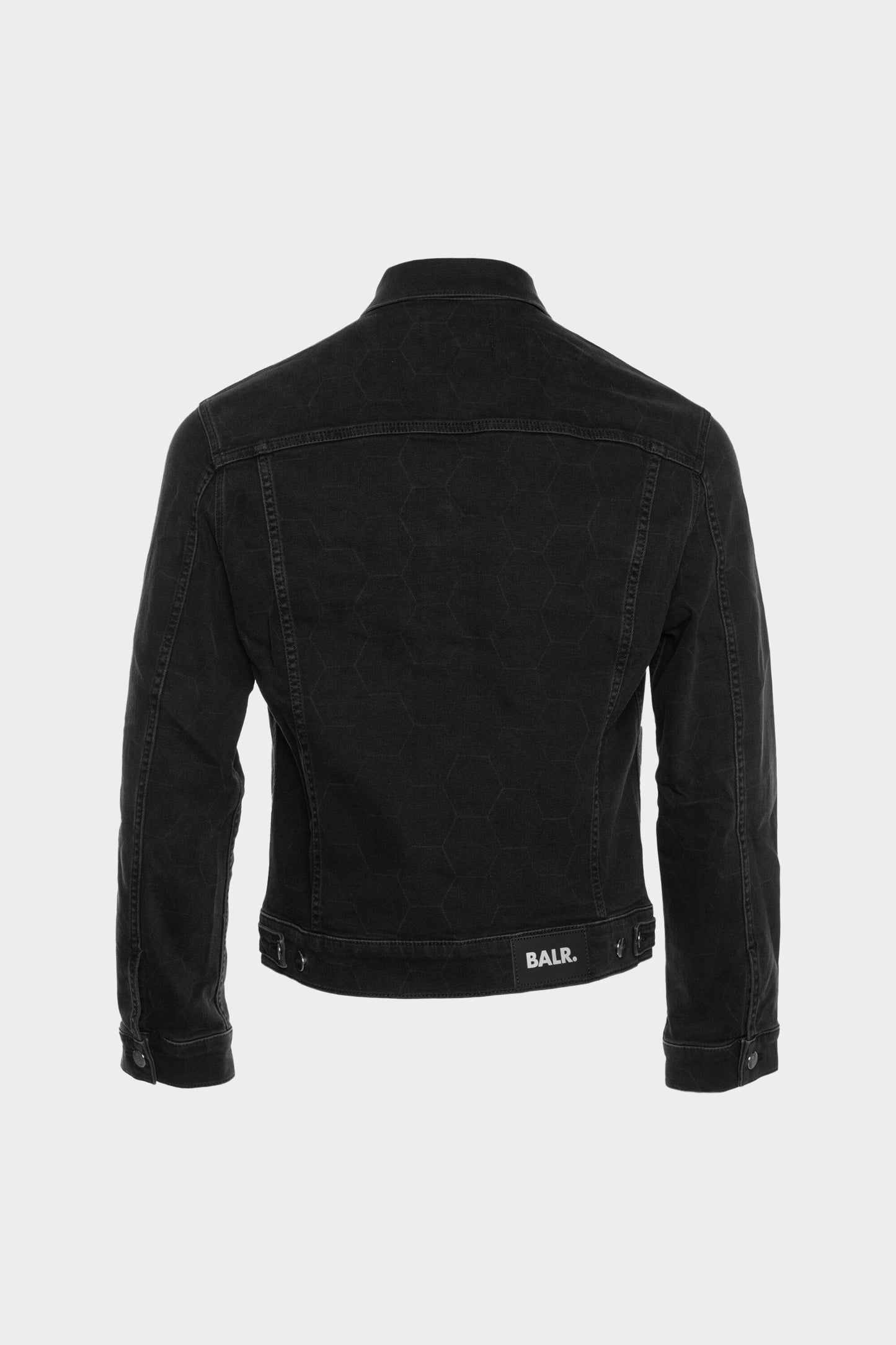 BALR. Allover Laser Hexagon Jacket Slim Dk Denim Grey