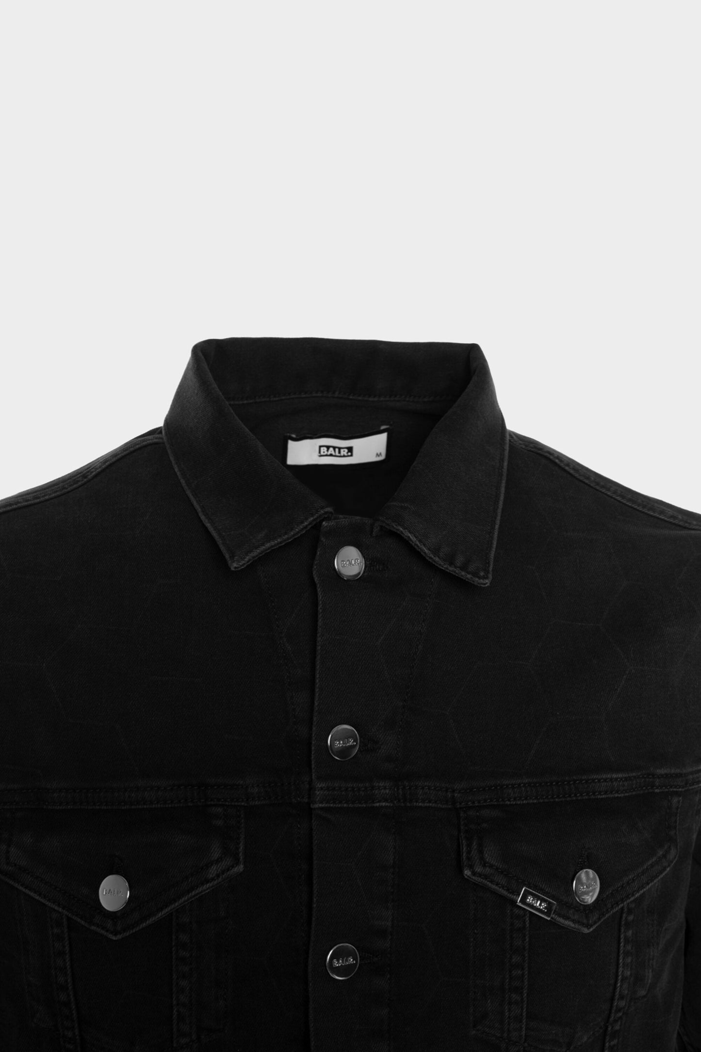 BALR. Allover Laser Hexagon Jacket Slim Dk Denim Grey