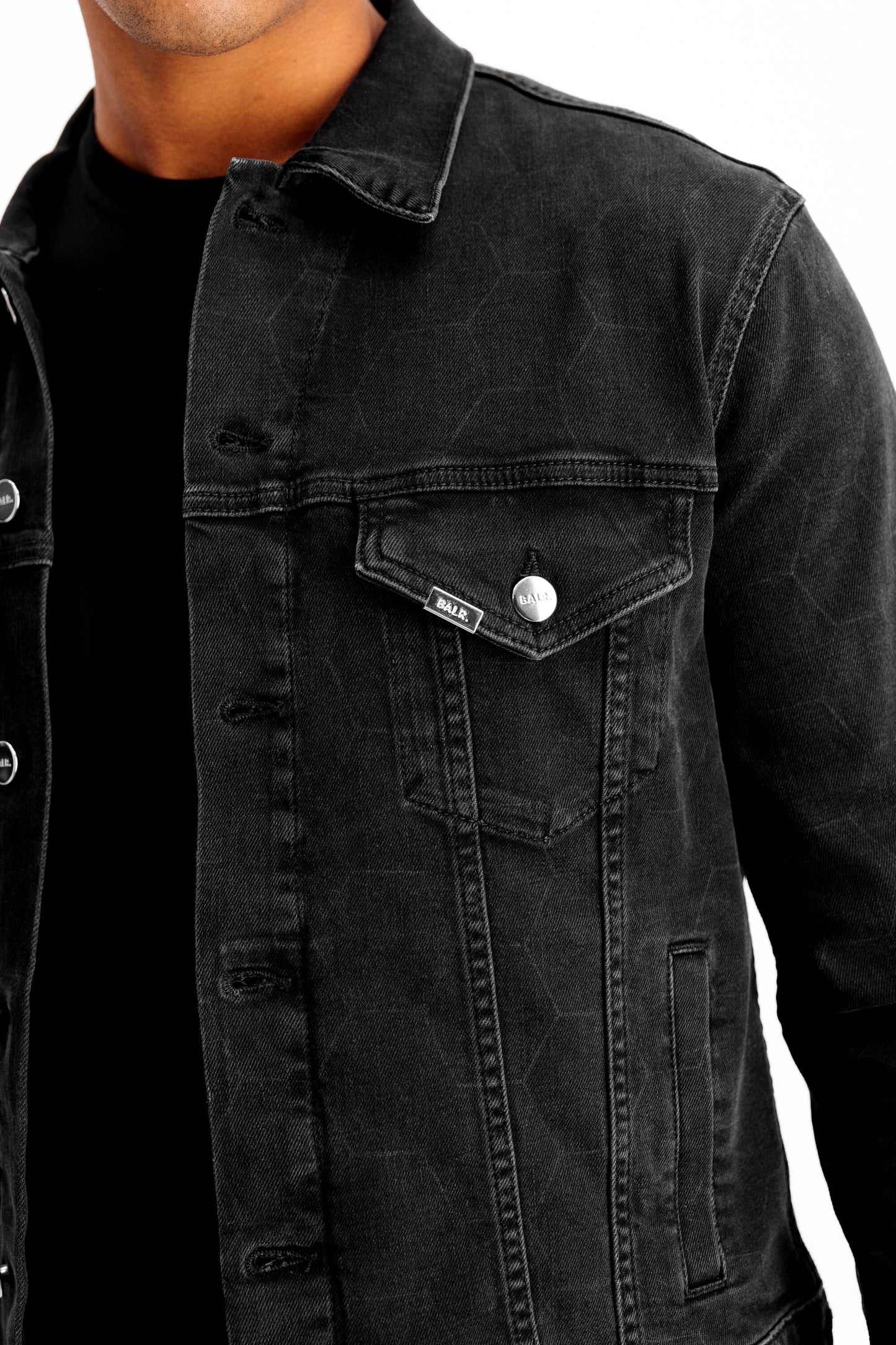 BALR. Allover Laser Hexagon Jacket Slim Dk Denim Grey