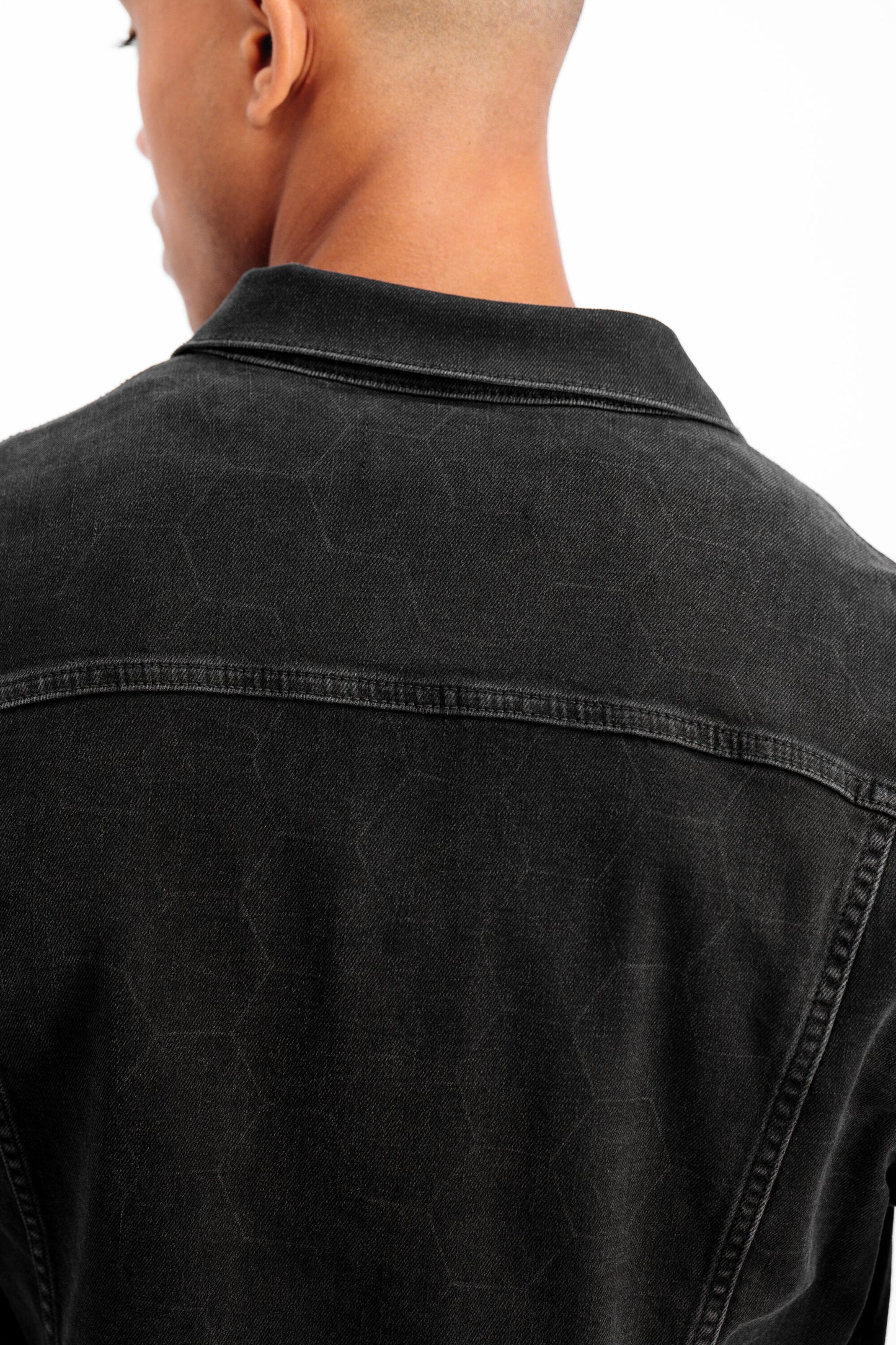 BALR. Allover Laser Hexagon Jacket Slim Dk Denim Grey
