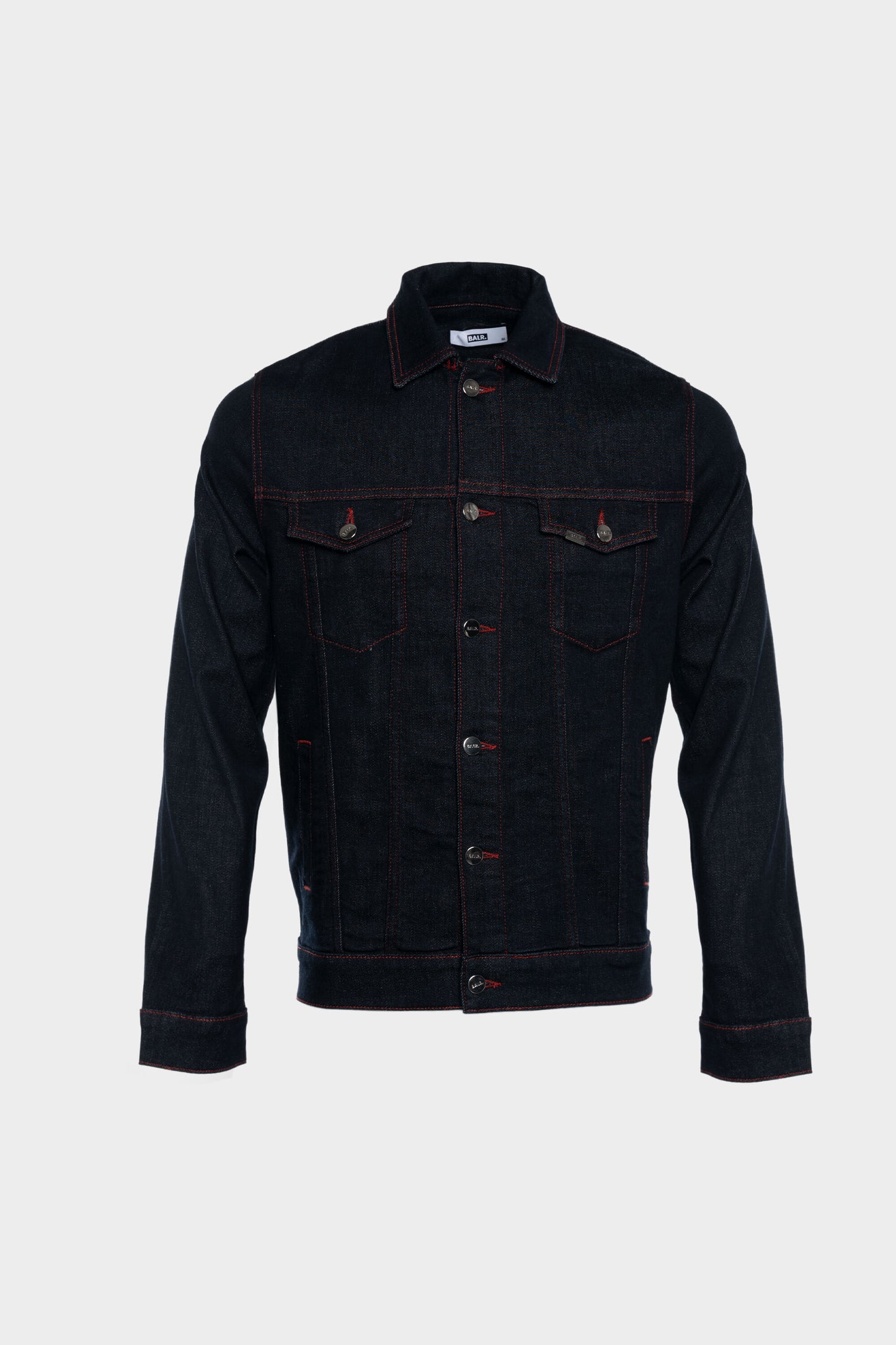 BALR. Dark Aged Jacket With Red Contrast Stitching Loose Unisex Dark Aged