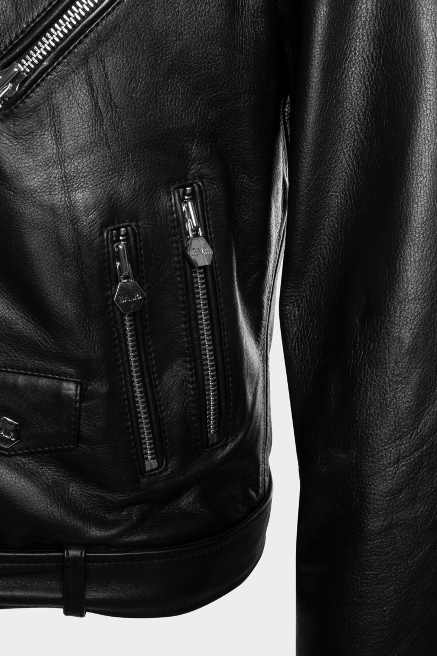 BALR. Leren Bikerjasje Zwart