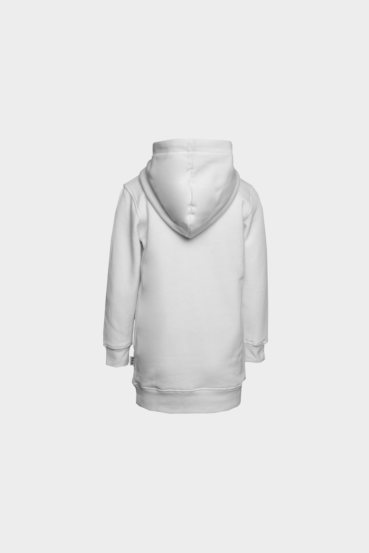 Vertical Brand Logo Long Hoodie White