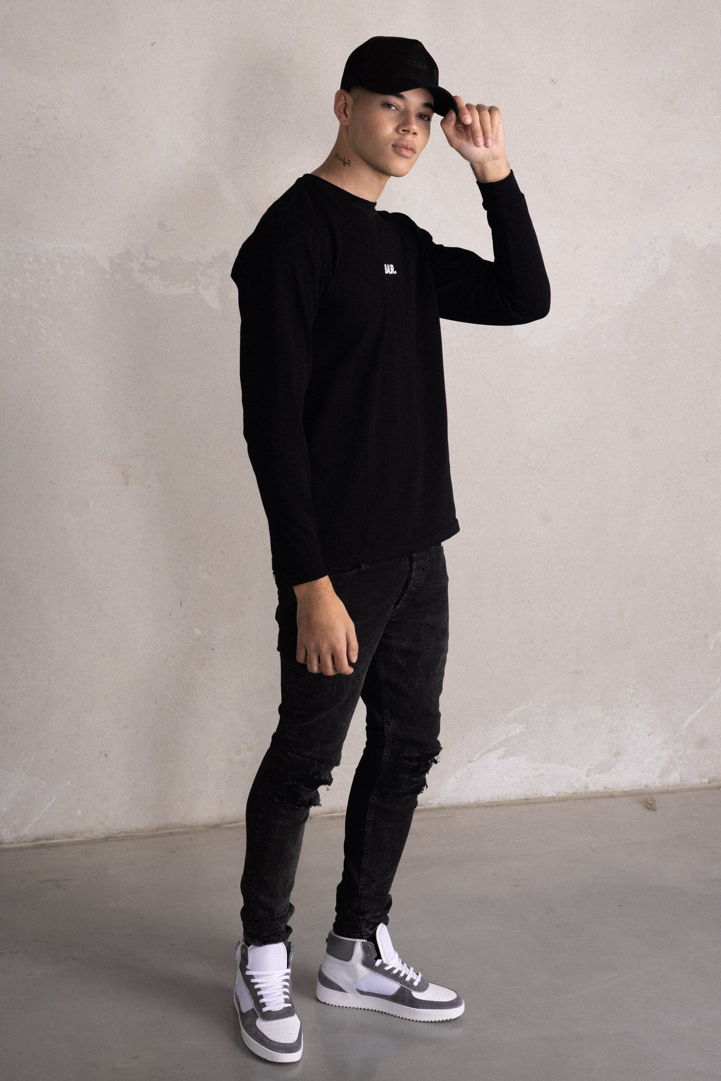 Olaf Straight Cards Embro Longsleeve Jet Black