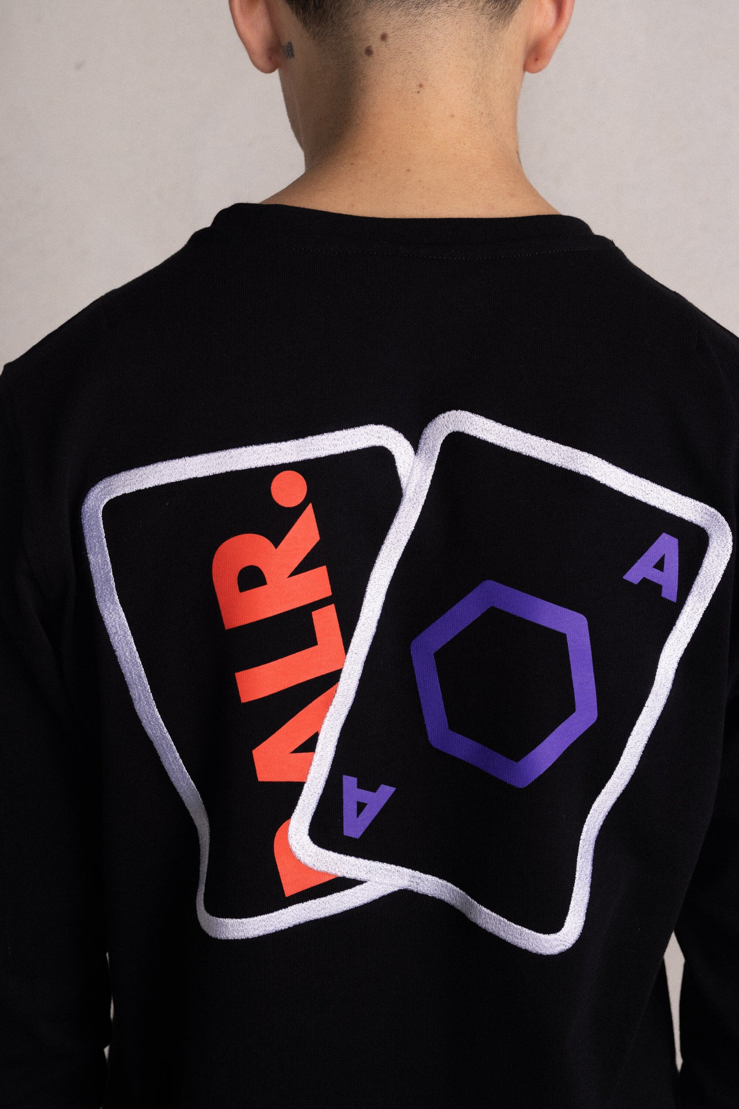 Olaf Straight Cards Embro Longsleeve Jet Black