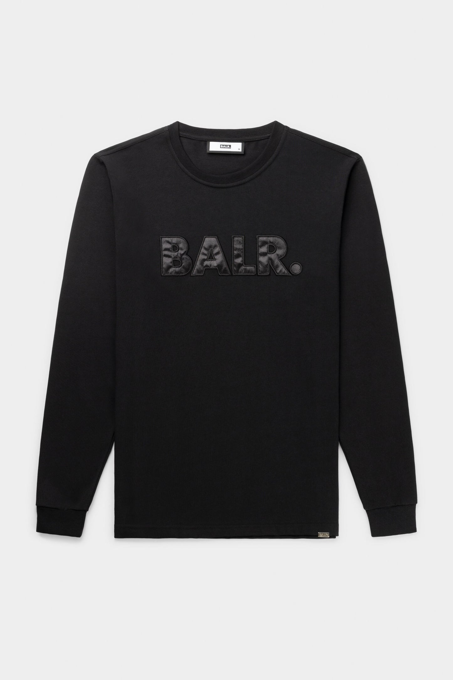 Olaf Straight BALR. Satin Embro Longsleeve T-Shirt Jet Black