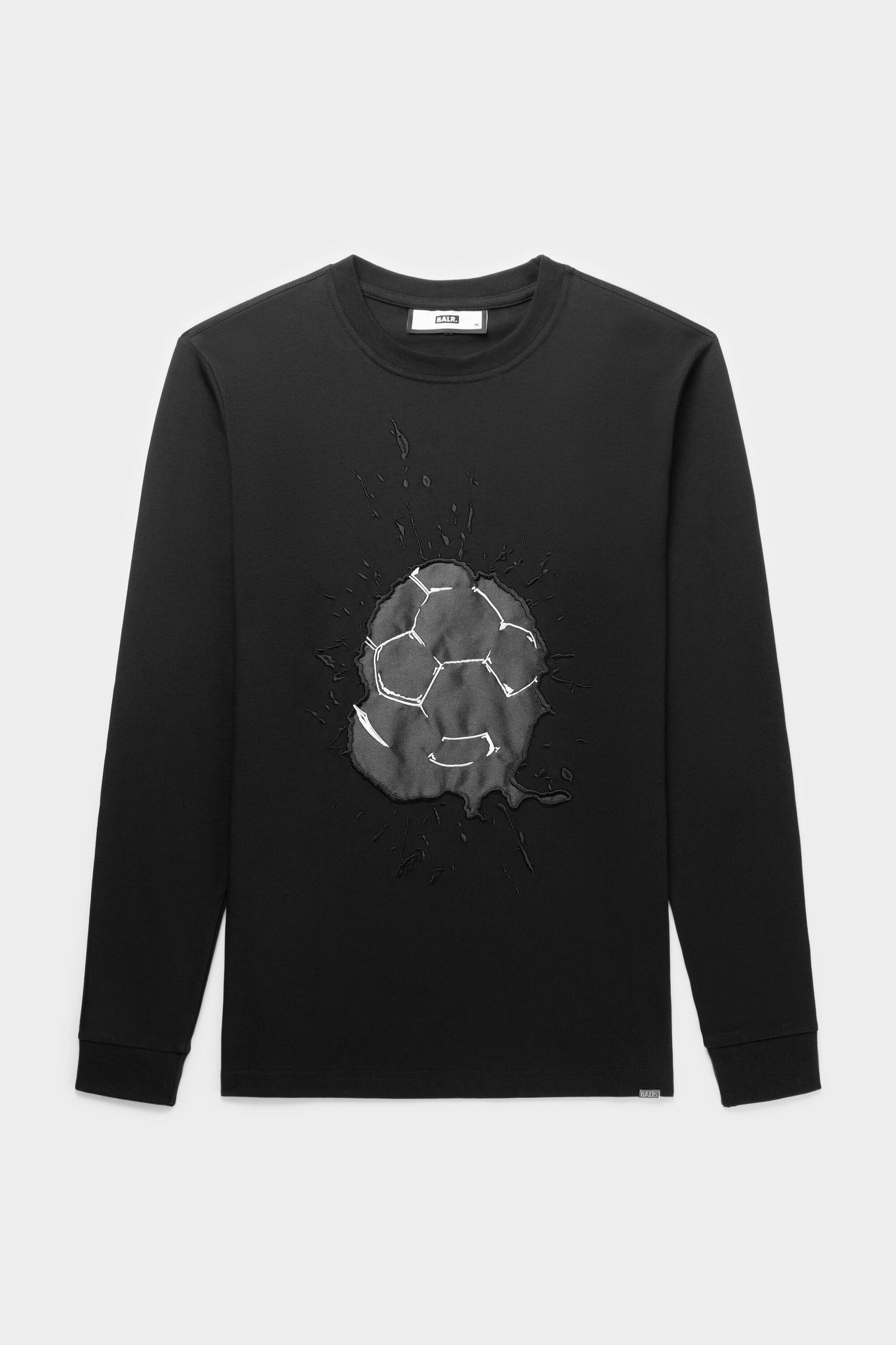 Olaf Straight Satin Football Longsleeve T-Shirt Jet Black