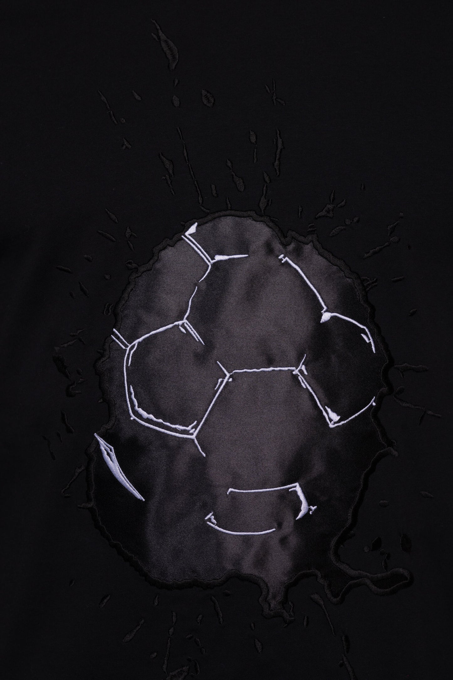 Olaf Straight Satin Football Longsleeve T-Shirt Jet Black