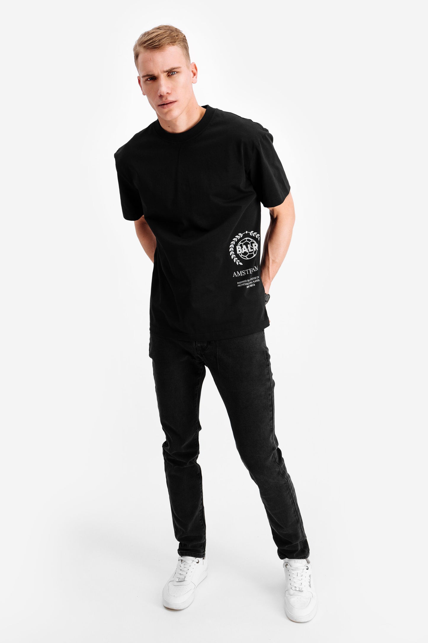 Crest Print Amsterdam Box Fit T-Shirt Jet Black