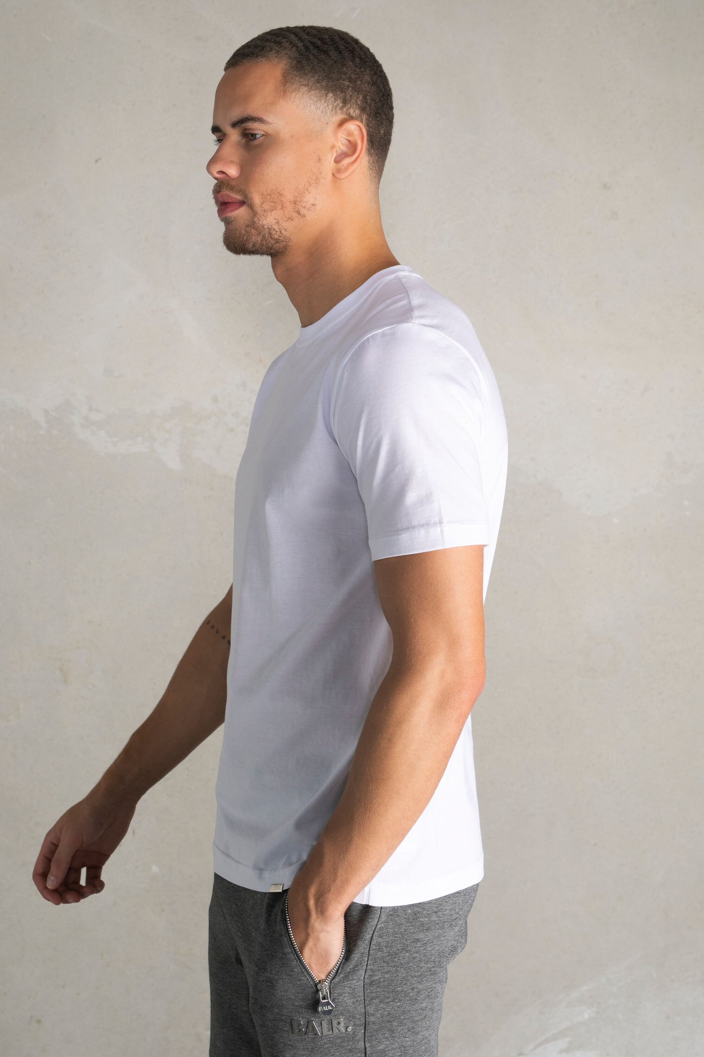 BALR. Classic Metal Clip Straight Fit T-Shirt Bright White