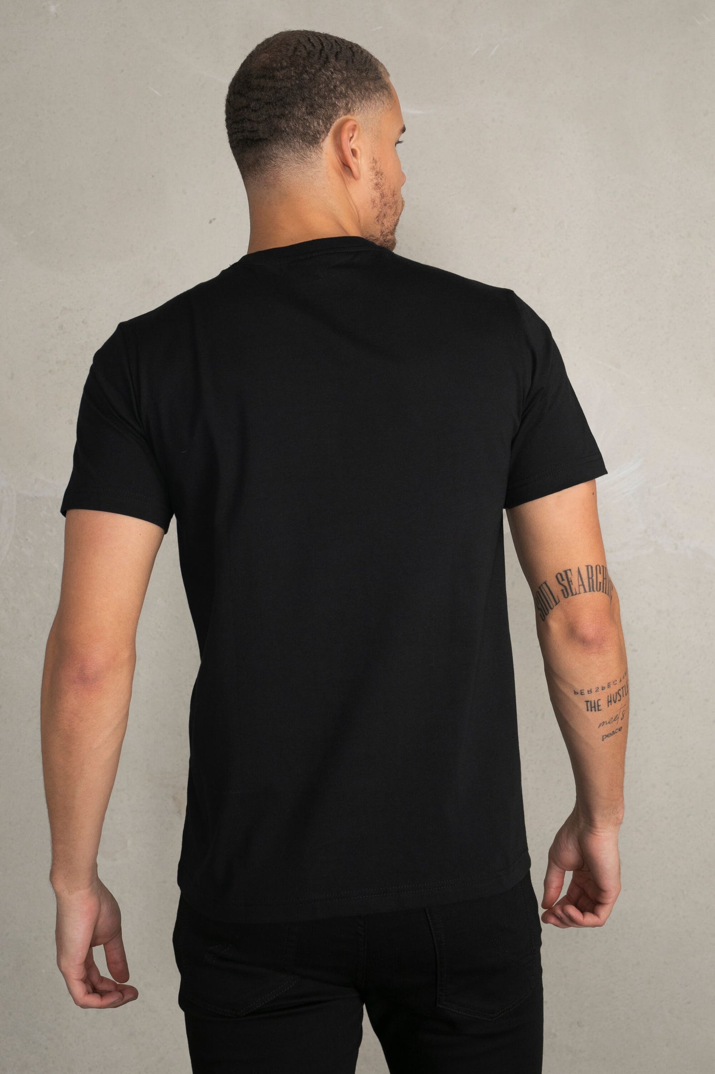 Brand Straight T-Shirt Jet Black/Blue
