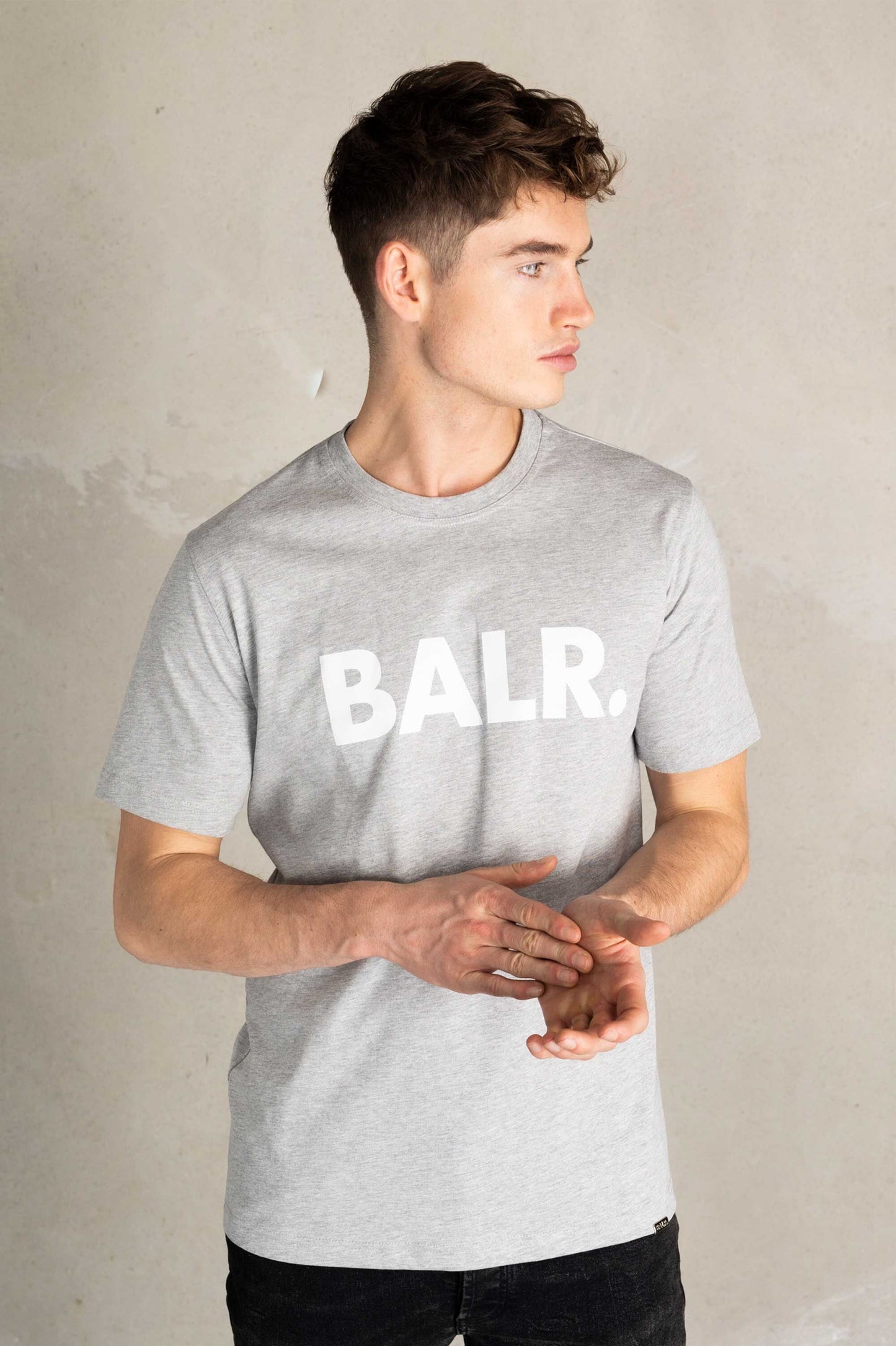 Brand Straight T-Shirt Grey Melange