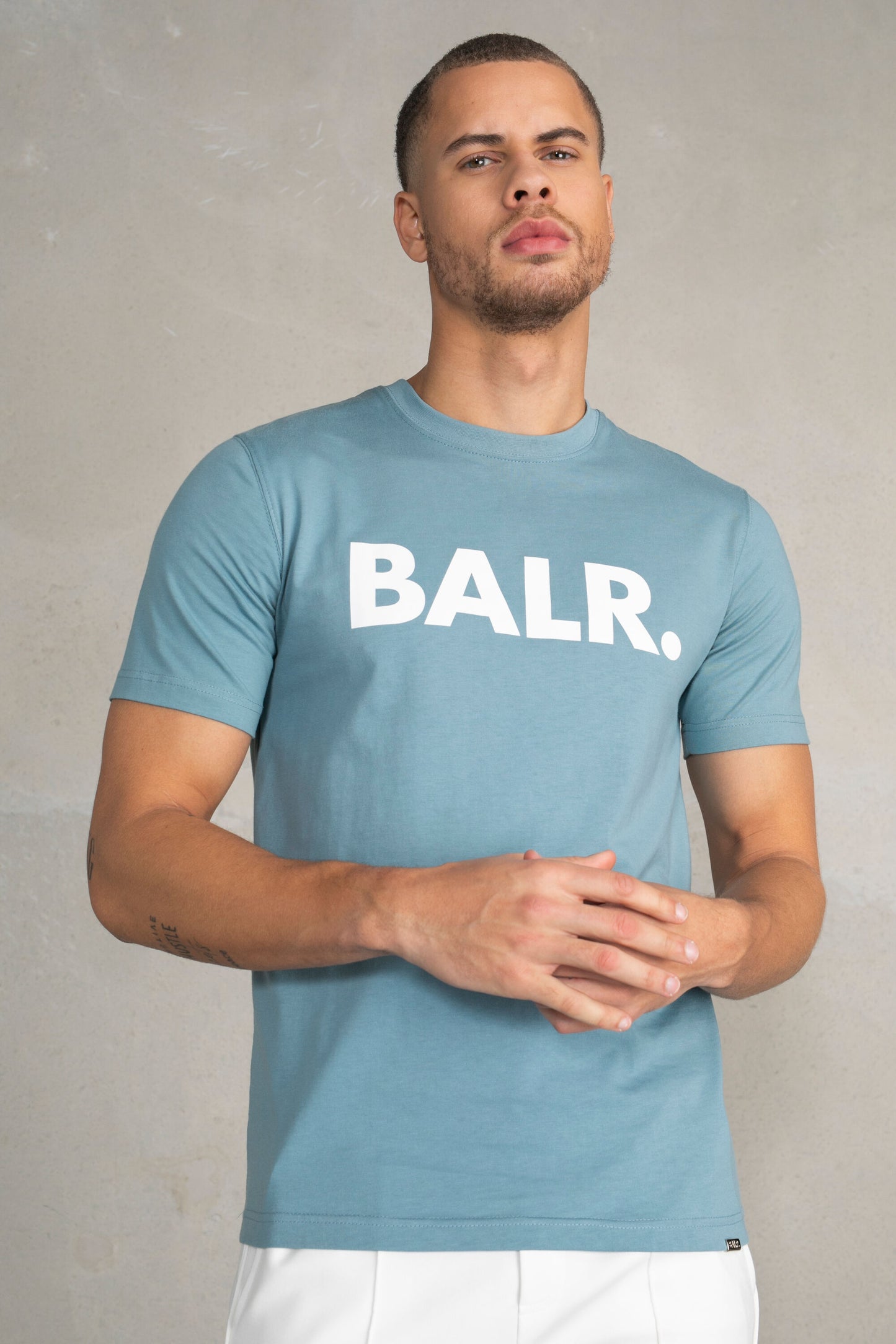 Brand Straight T-Shirt Stone Blue