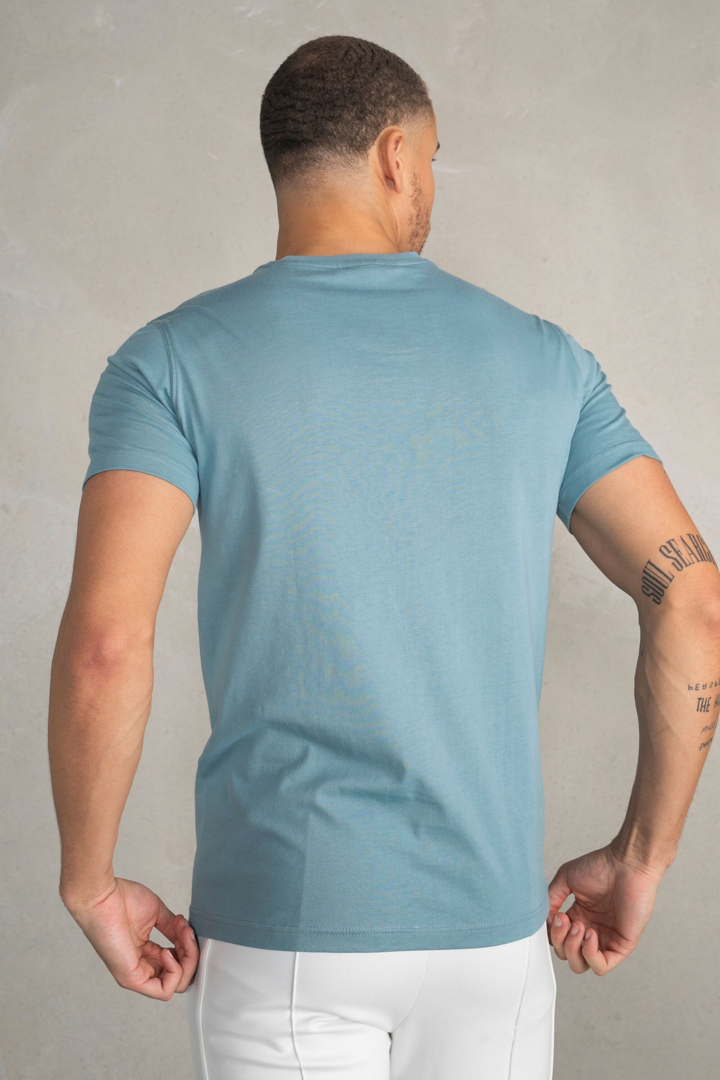 Brand Straight T-Shirt Stone Blue