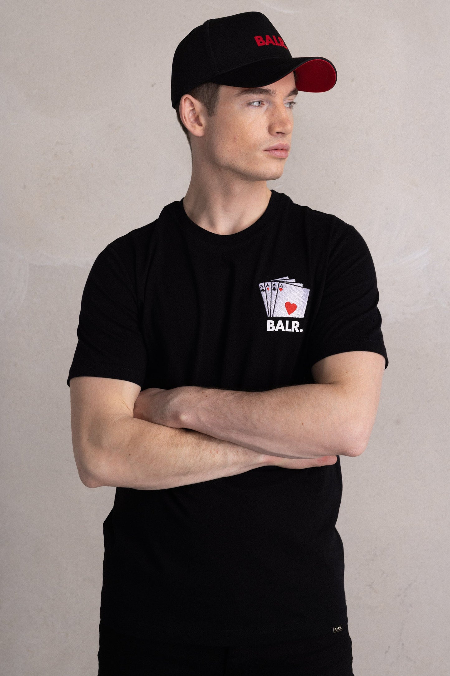 Olaf Straight BALR. Ace Embro T-Shirt Jet Black