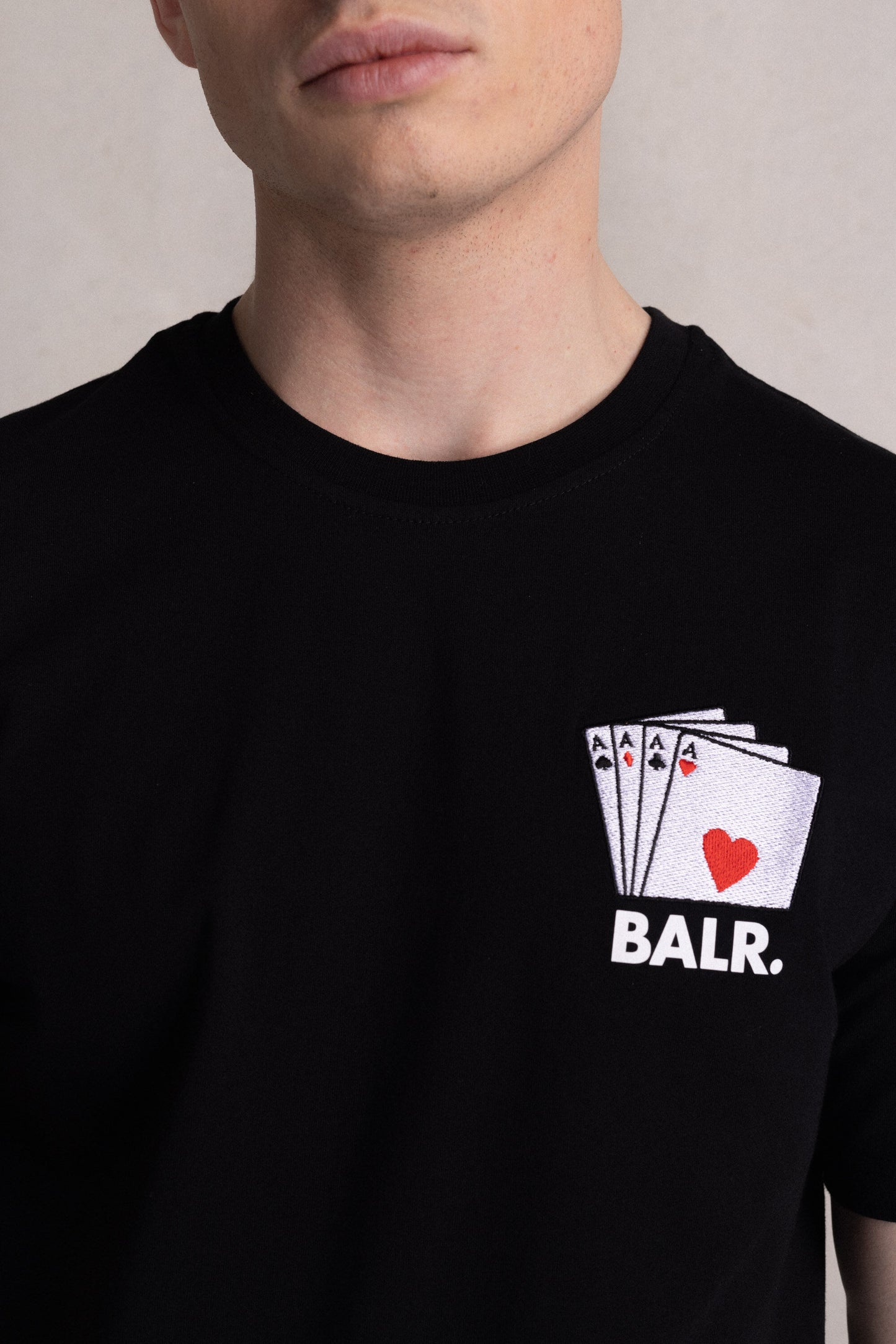 Olaf Straight BALR. Ace Embro T-Shirt Jet Black