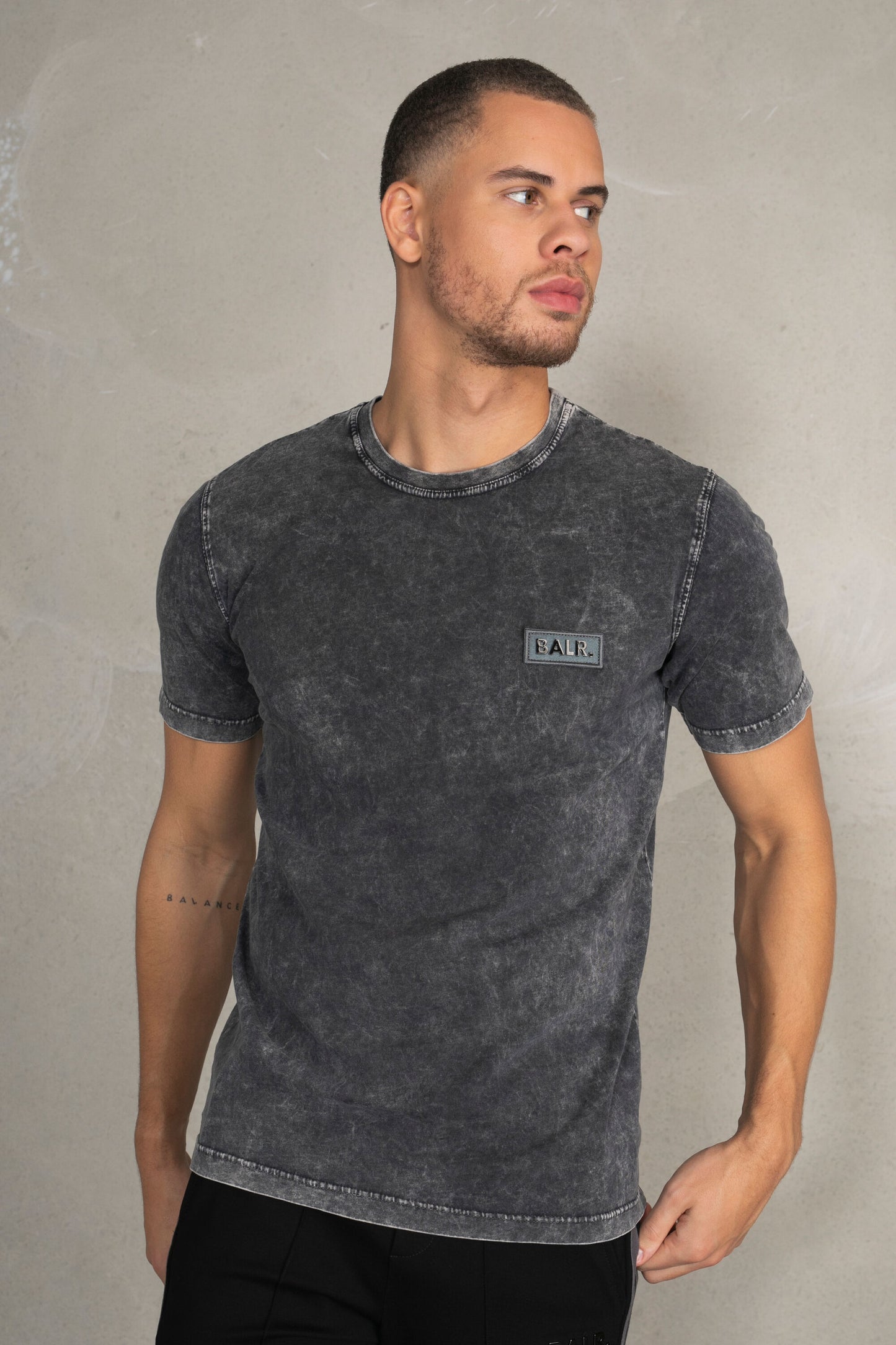 Olaf Straight Felt Badge T-Shirt Woodland Grey Washed