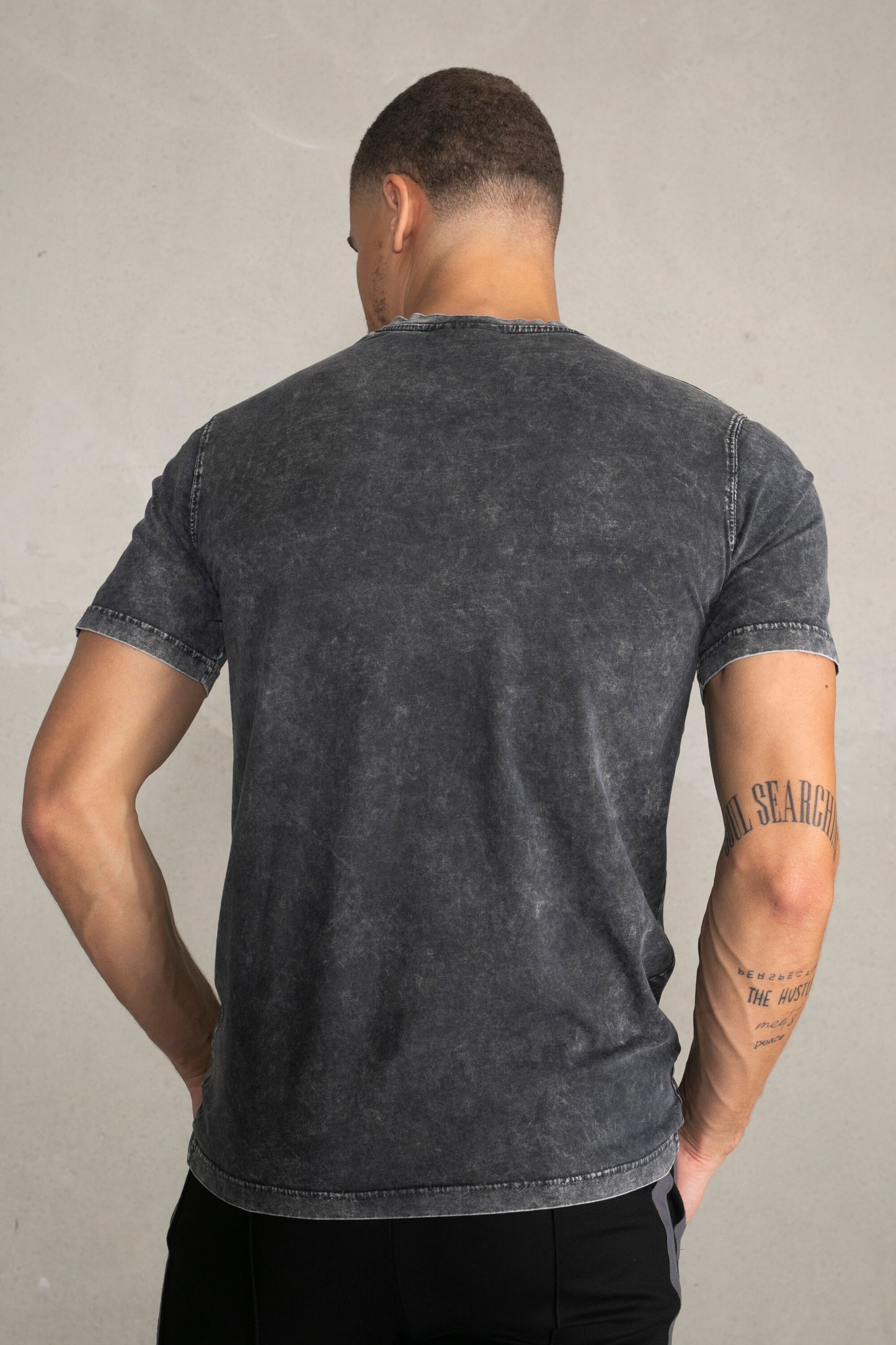 Olaf Straight Felt Badge T-Shirt Woodland Grey Washed