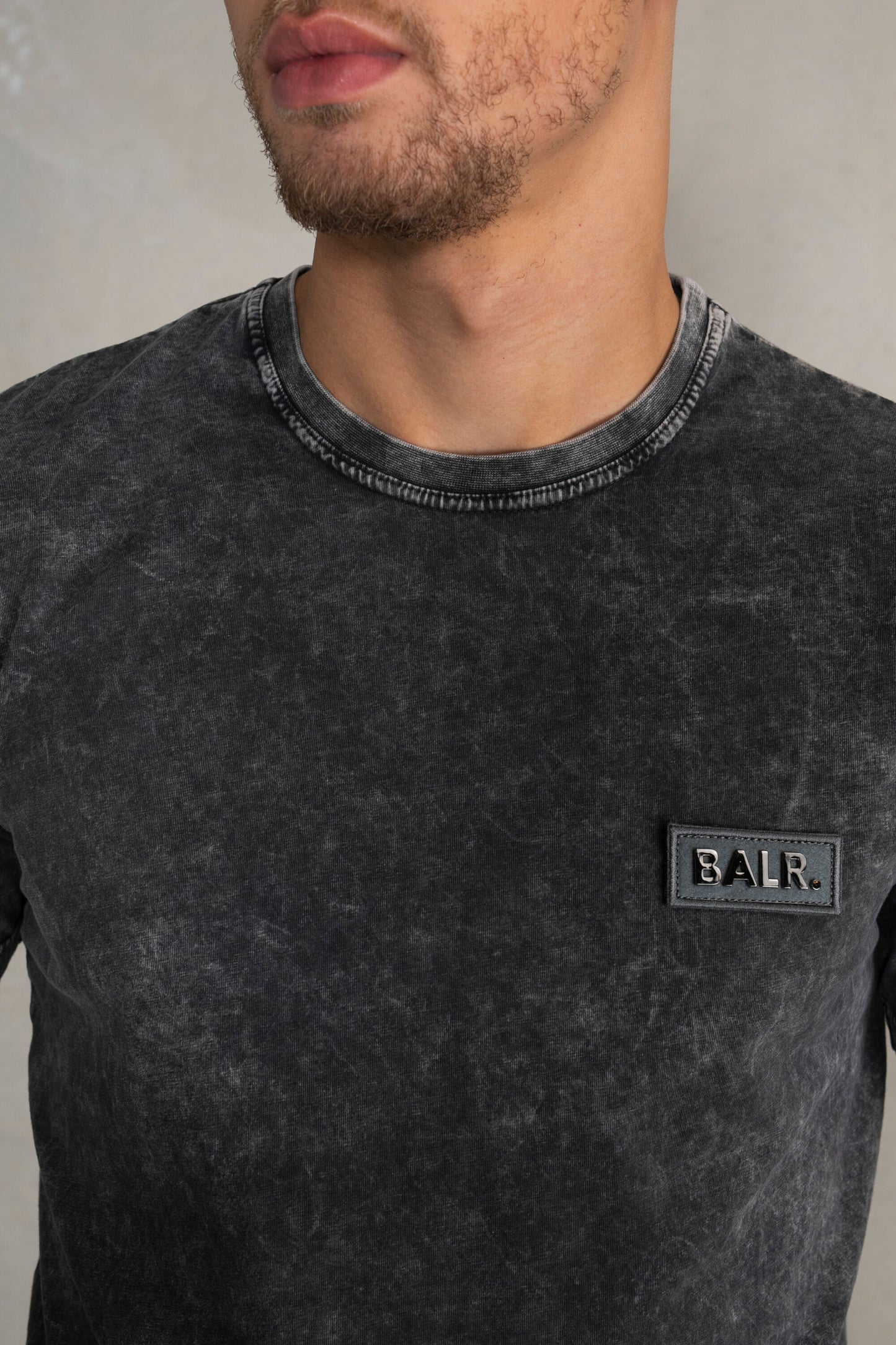 Olaf Straight Felt Badge T-Shirt Woodland Grey Washed