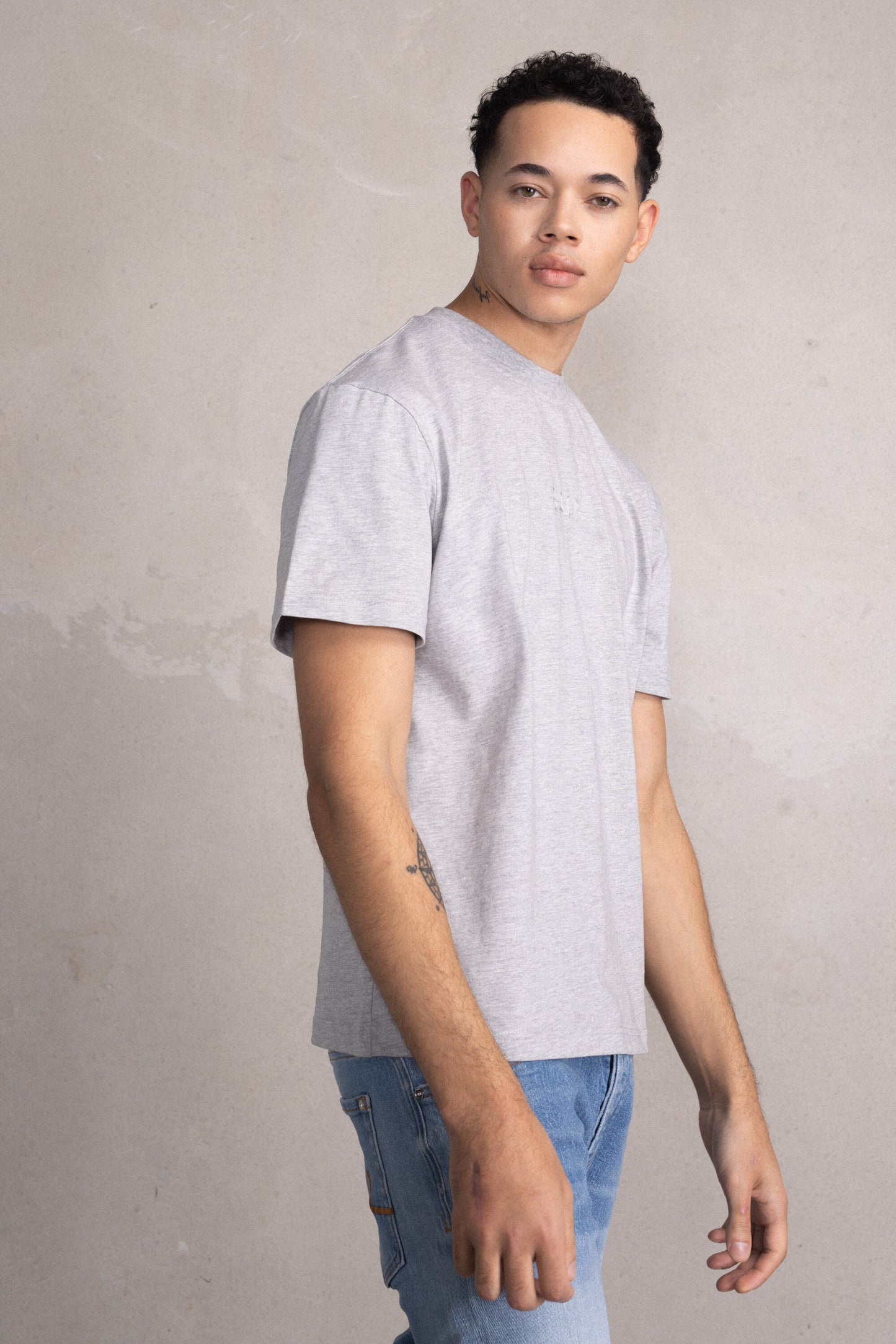 Luke Box Dart BALR. Logo T-Shirt Grey Heather