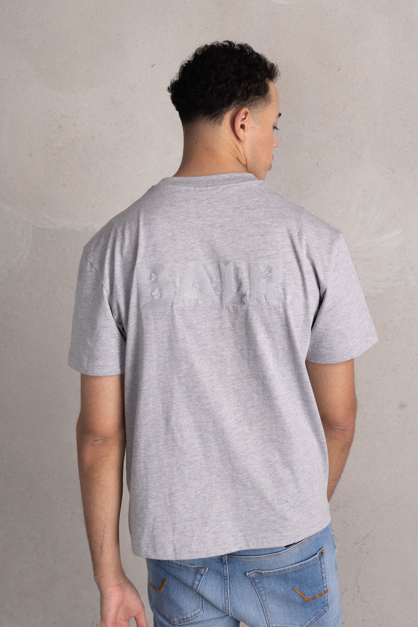 Luke Box Dart BALR. Logo T-Shirt Grey Heather