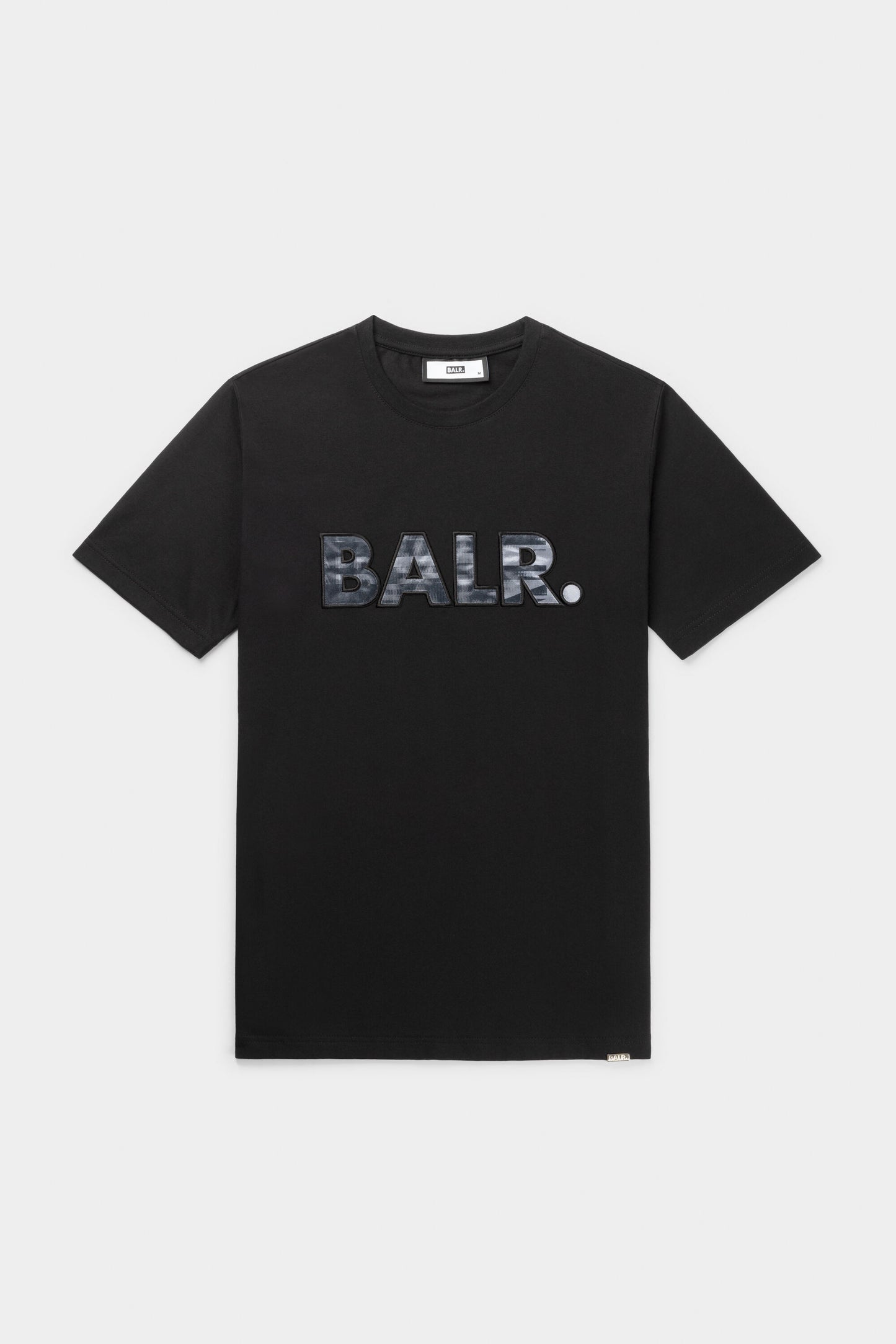 Olaf Straight BALR. Satin Printed Embro T-Shirt Jet Black