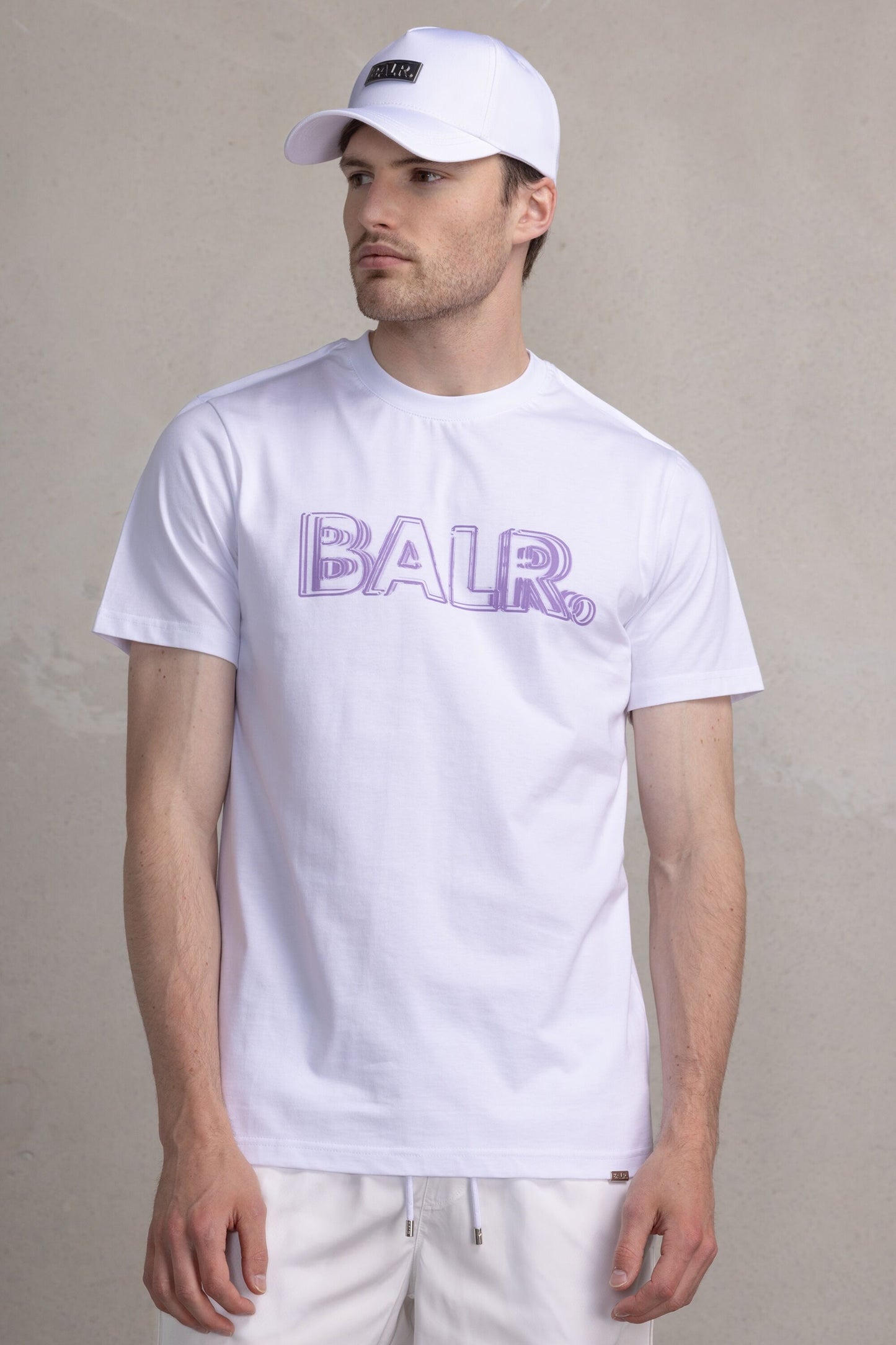 Olaf Straight Neon Brand T-Shirt Bright White/Paisley Purple