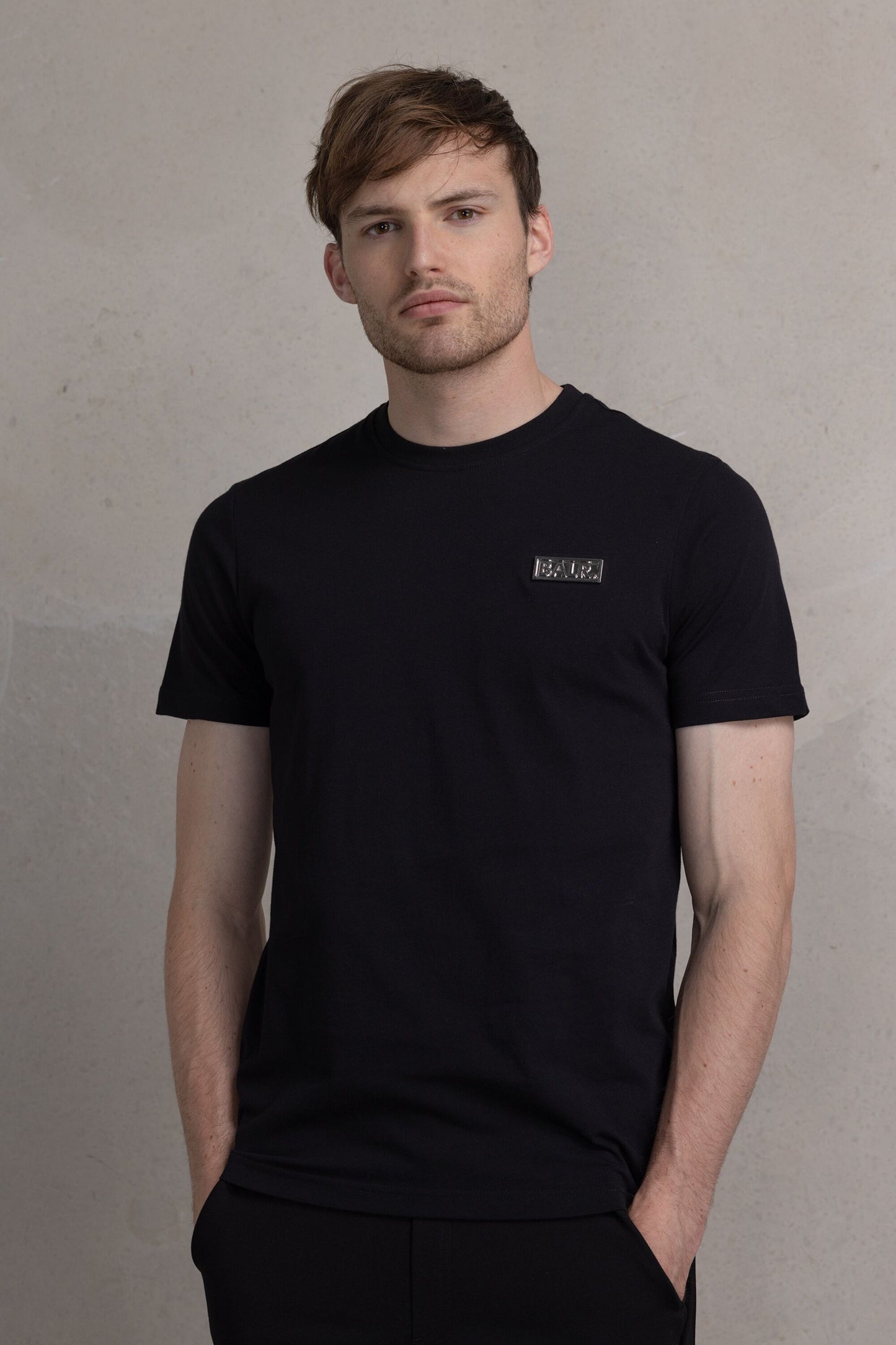 Sebastian Slim Small Metal Badge T-shirt Jet Black