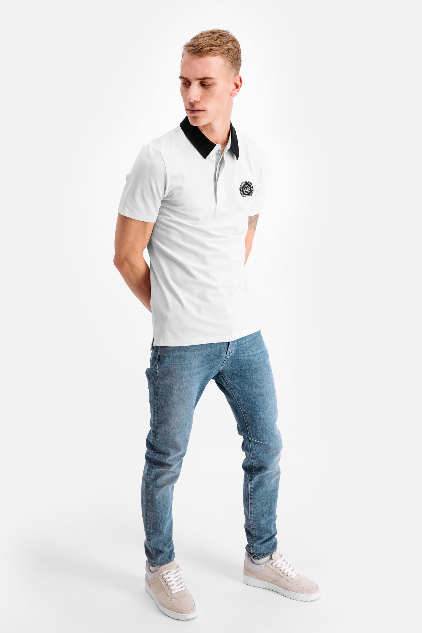 Tech Badge Straight Polo Lt Grey