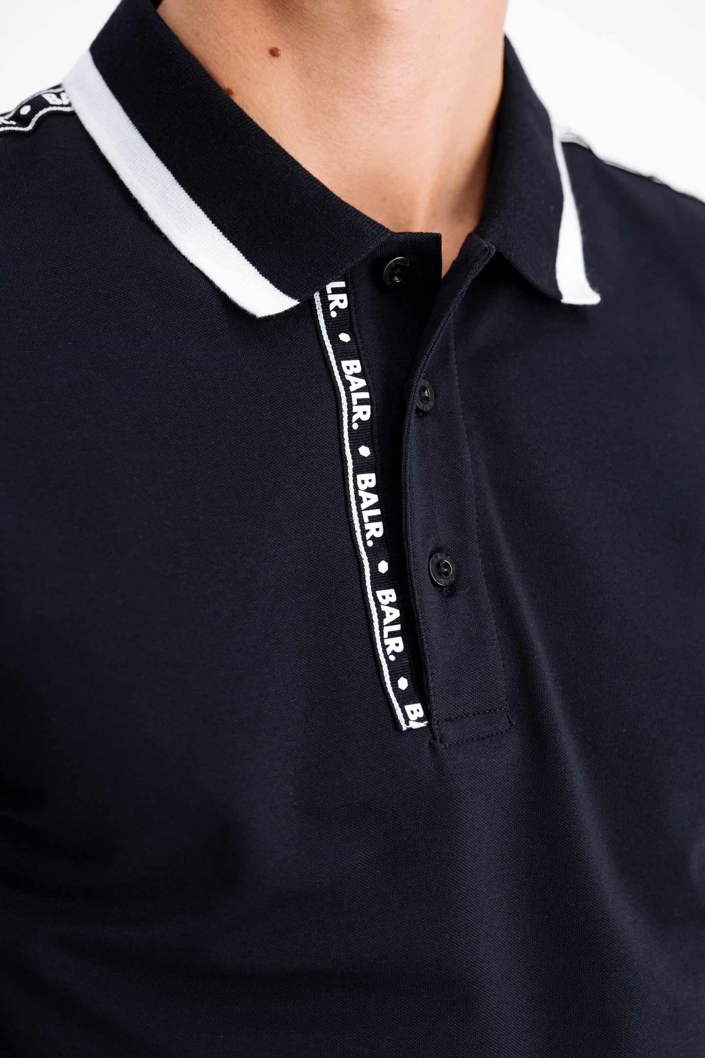 Webbing Tape Straight Polo Navy Blue