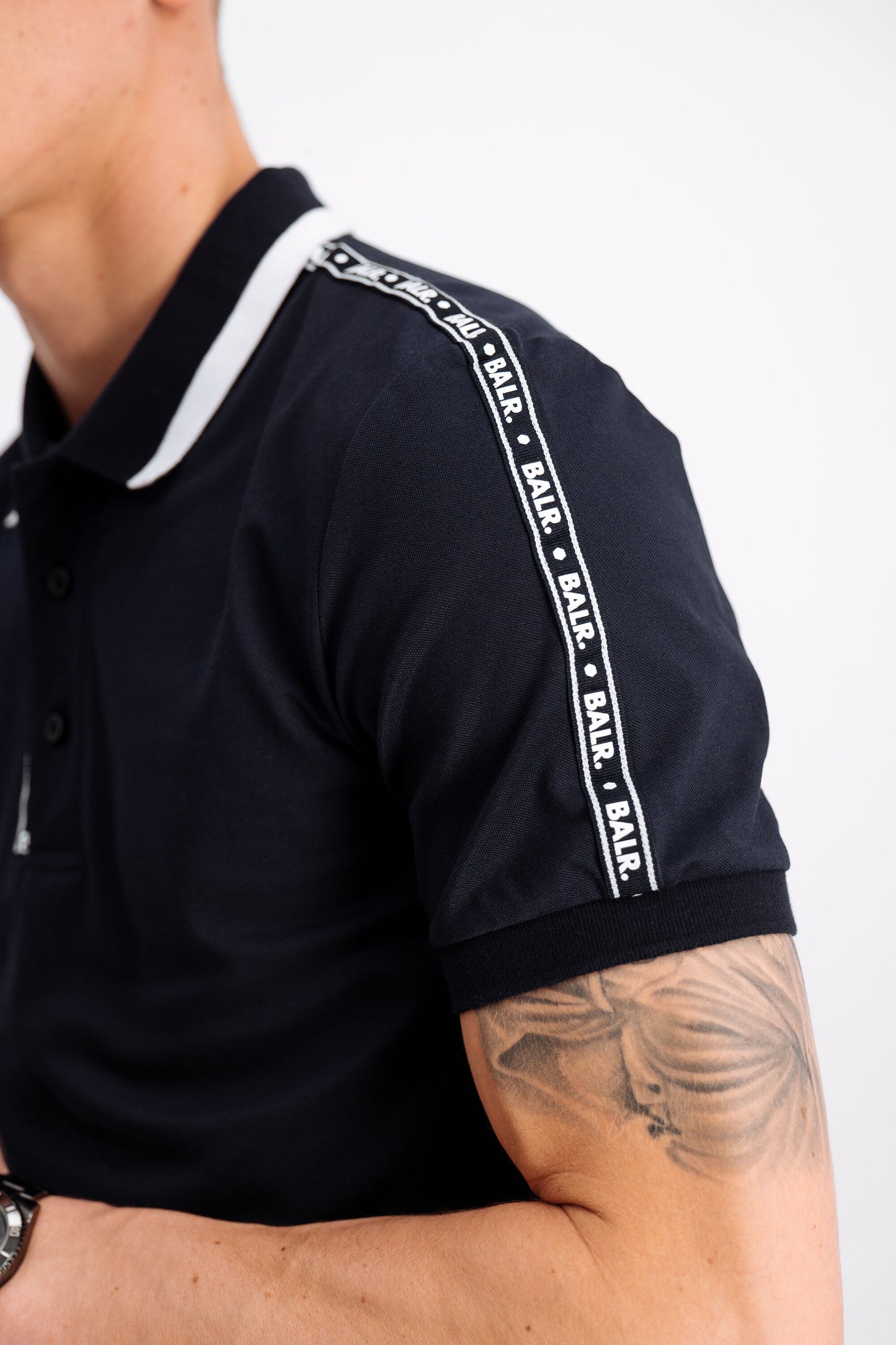 Webbing Tape Straight Polo Navy Blue