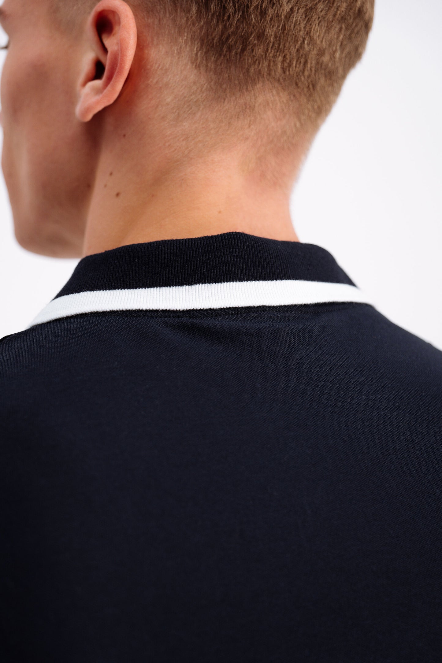 Webbing Tape Straight Polo Navy Blue