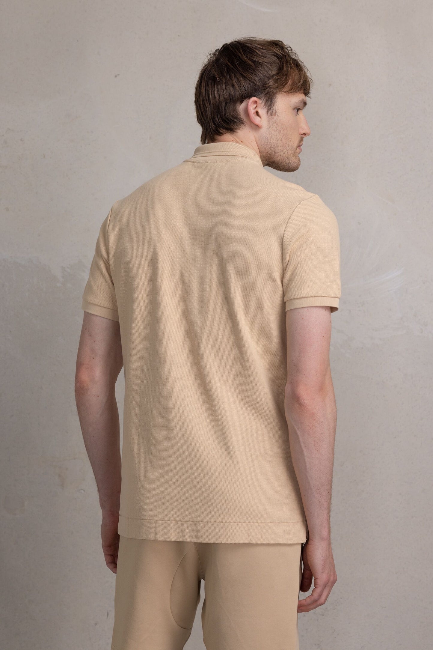 Sebastian Metal Brand Slim Polo Irish Cream