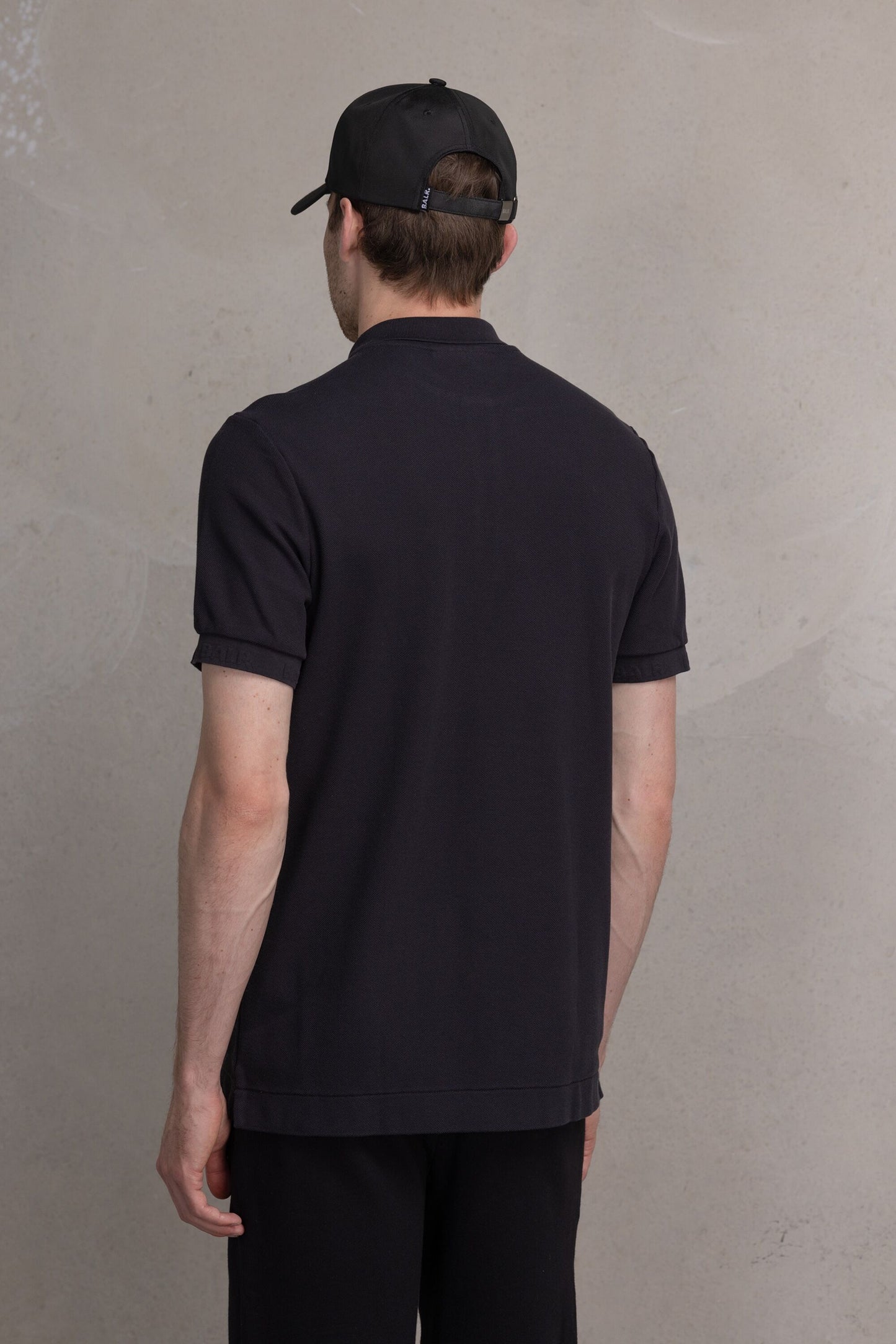 Olaf Straight Metal Brand Polo Jet Black