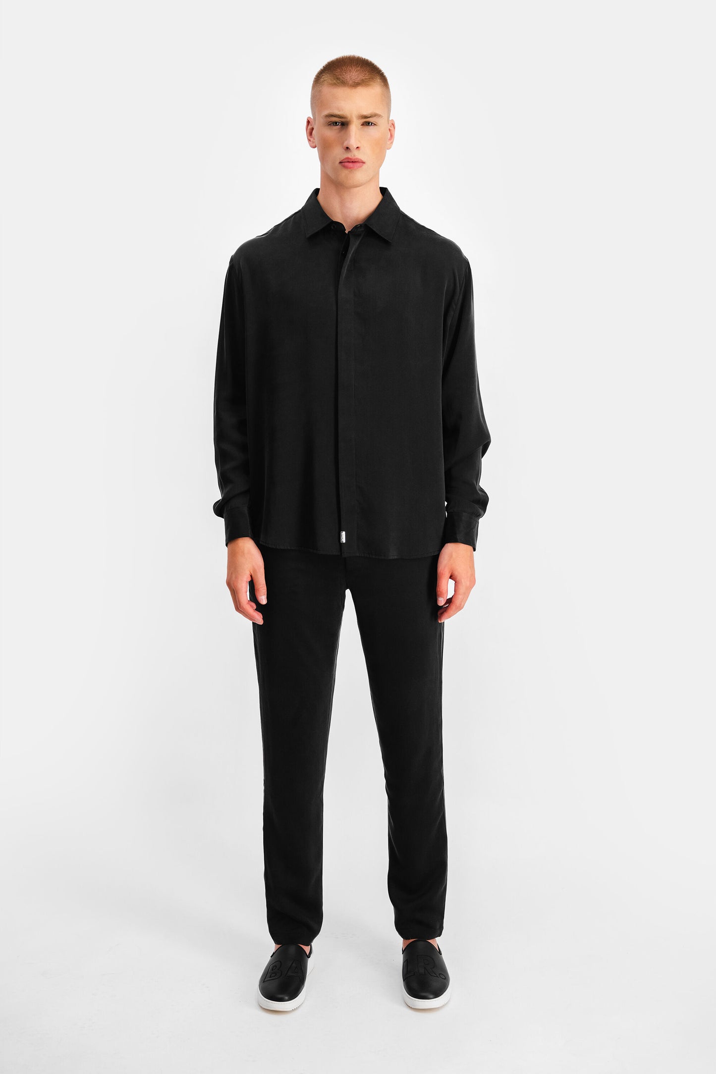 Demy Box Unisex Silk Shirt Jet Black