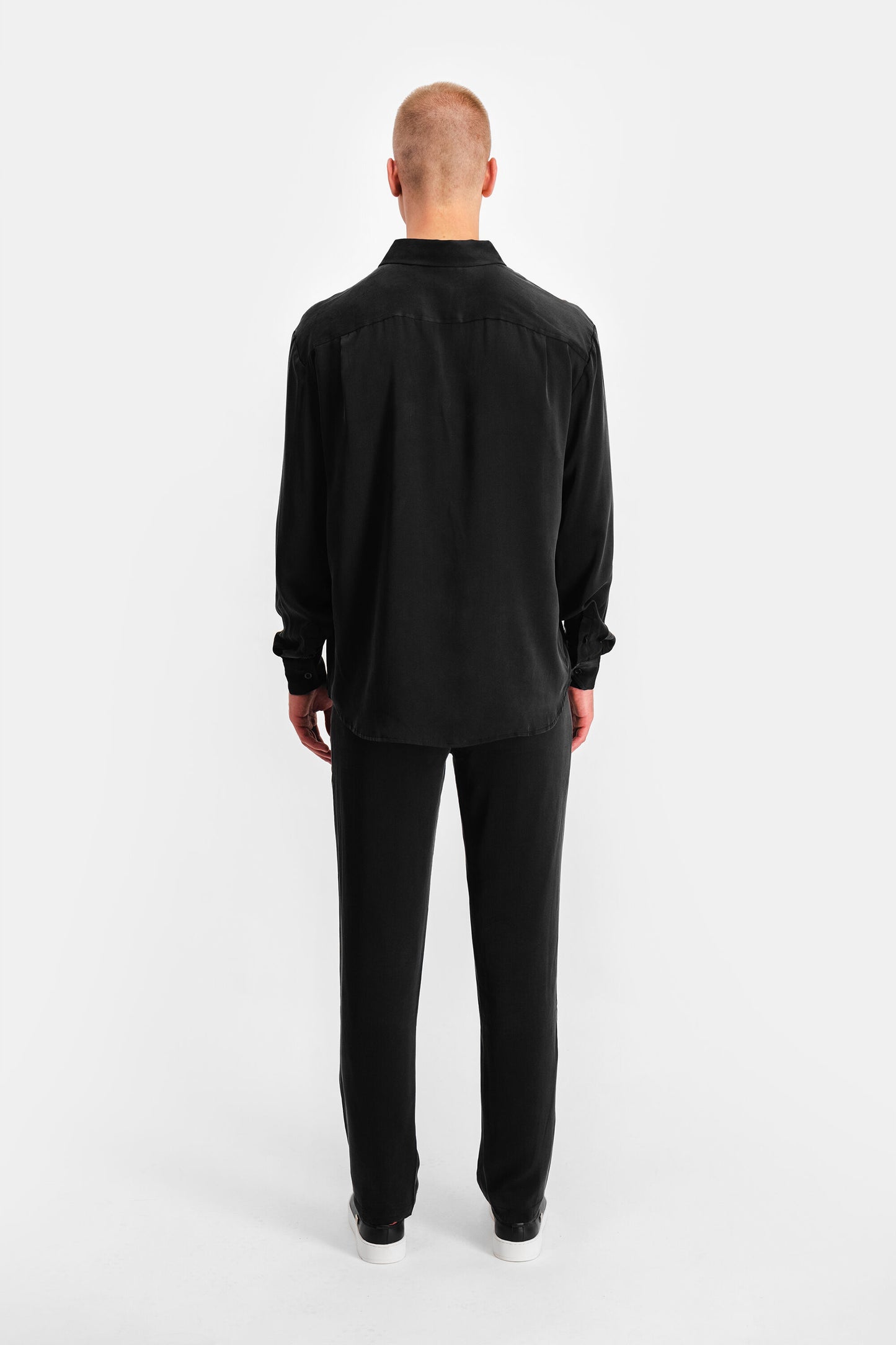 Demy Box Unisex Silk Shirt Jet Black