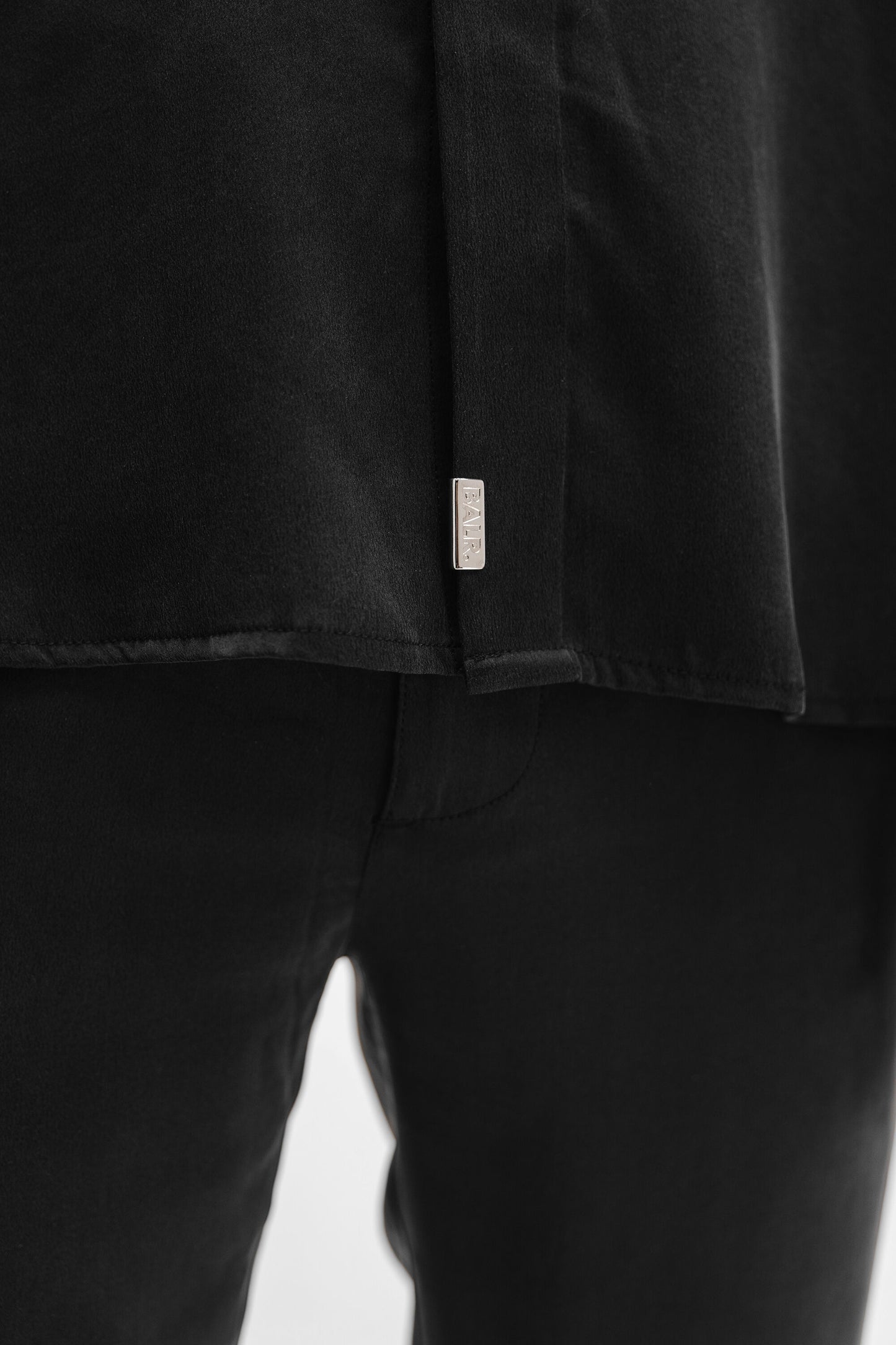 Demy Box Unisex Silk Shirt Jet Black