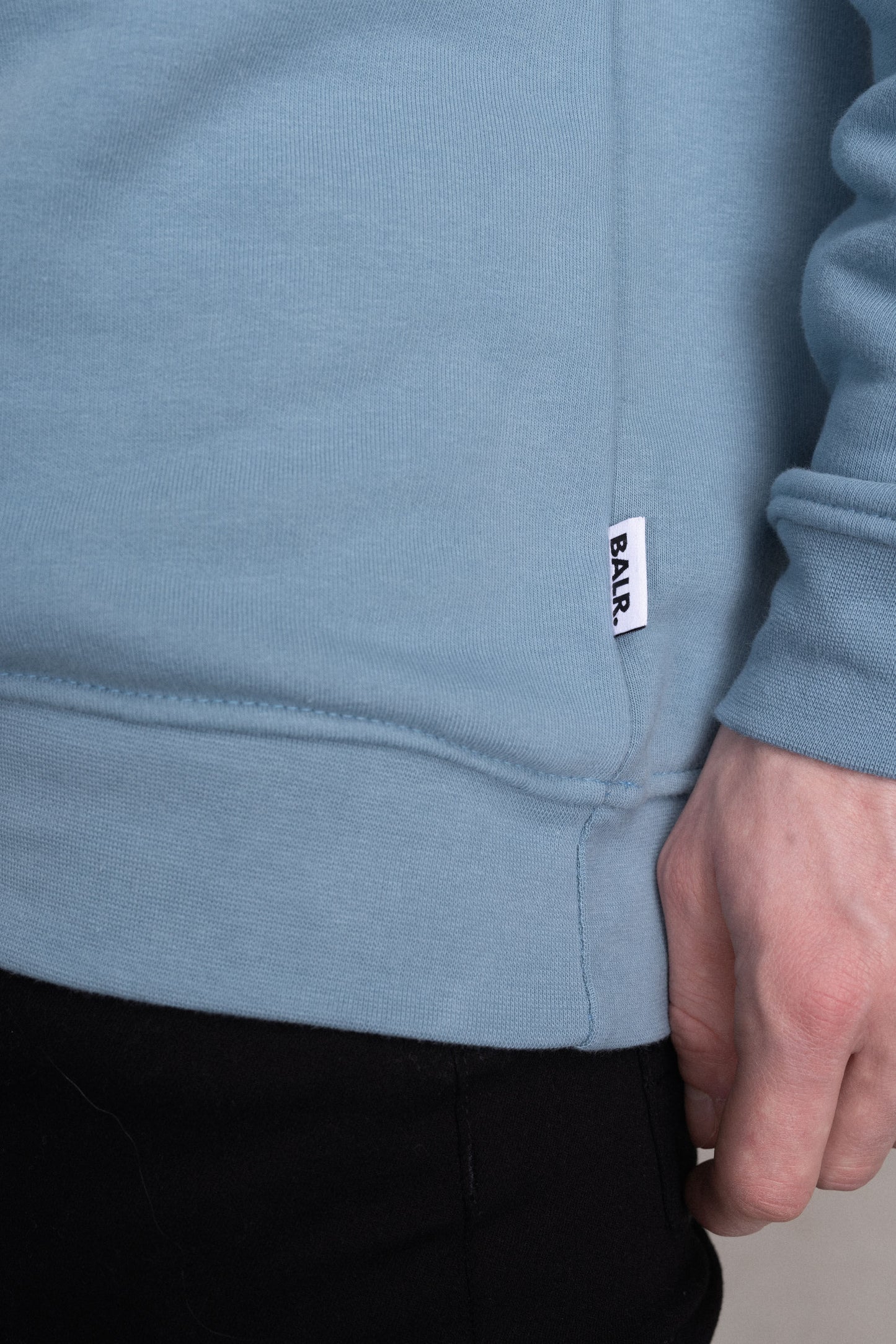 Brand Straight Hoodie Stone Blue