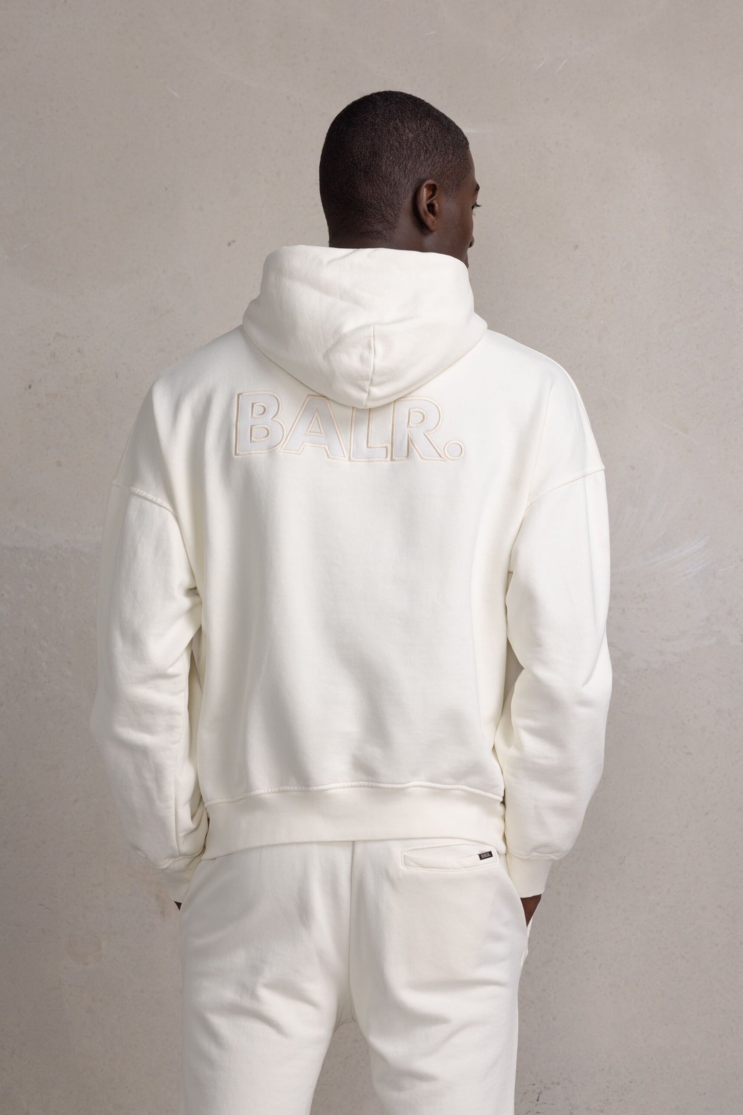 Joey Box Satin Hoodie Egret