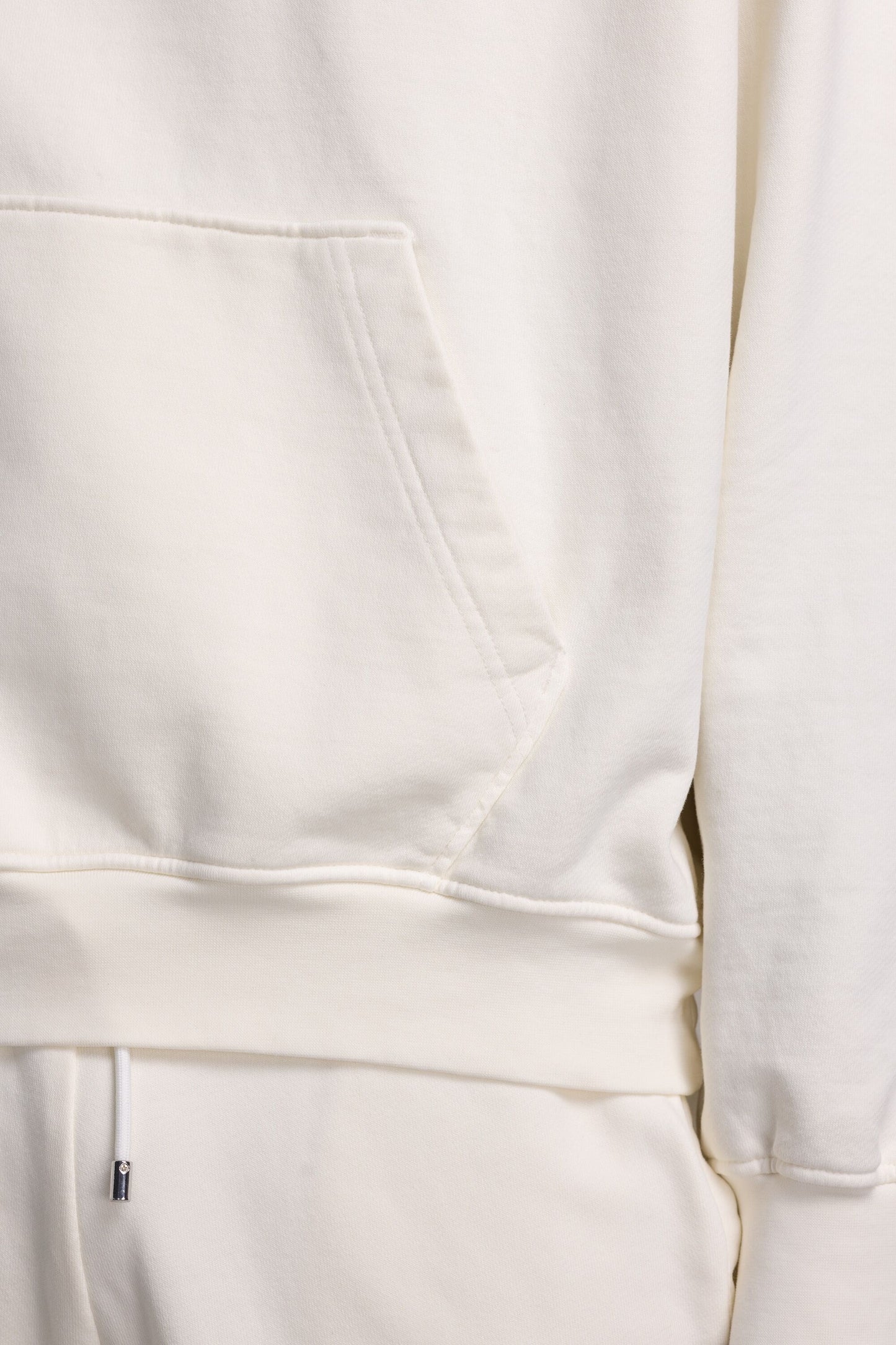 Joey Box Satin Hoodie Egret