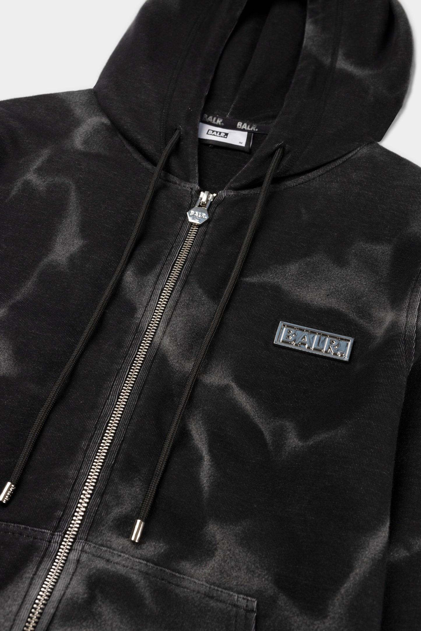 D11 Straight washed zip through Hoodie Ghost Grey Washed