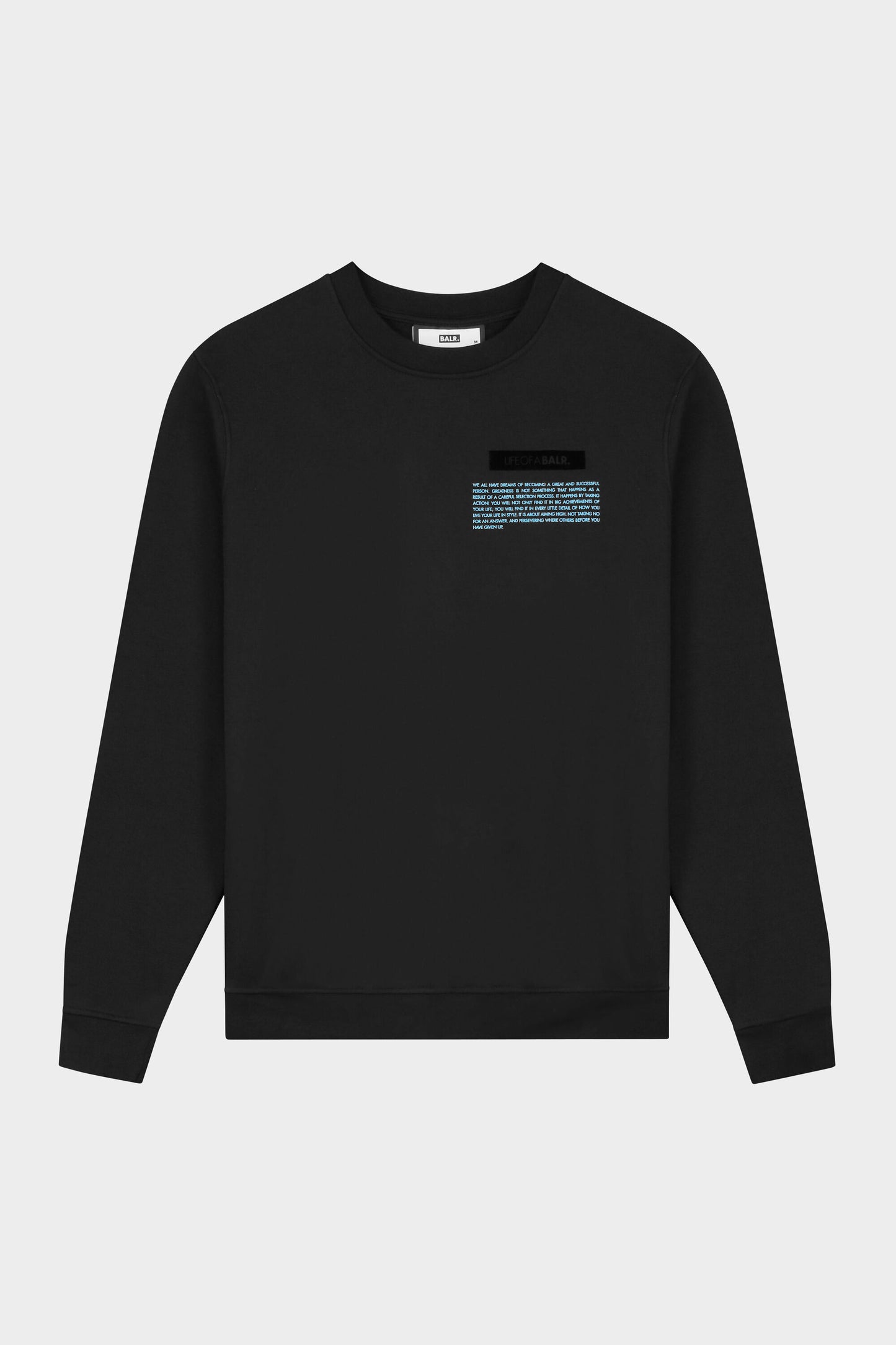 Quote Straight Crewneck Black/Blue