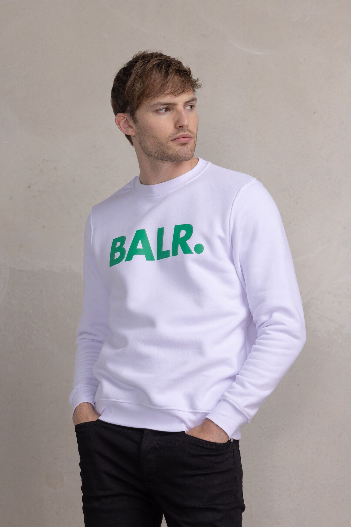 Brand Straight Crewneck Bright White/Putting Green