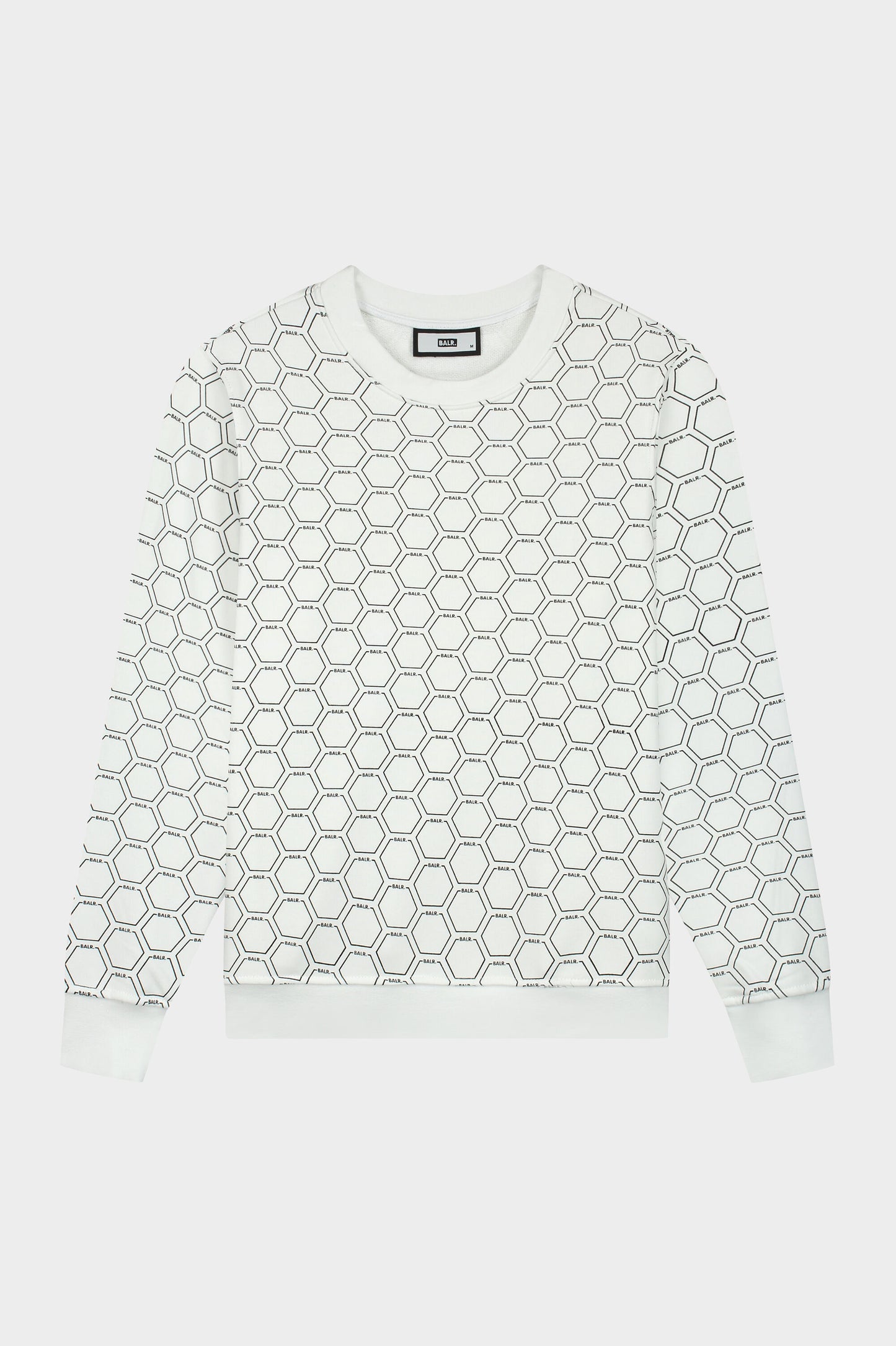 Olaf Straight Crewneck Hexagon AOP Bright White/Jet Black