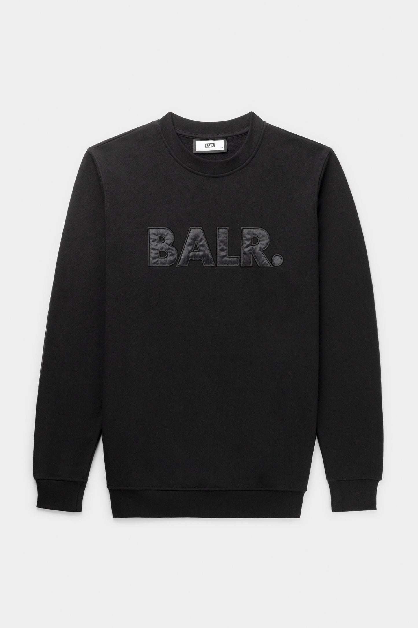 Olaf Straight BALR. Satin Embro Crewneck Black/Black