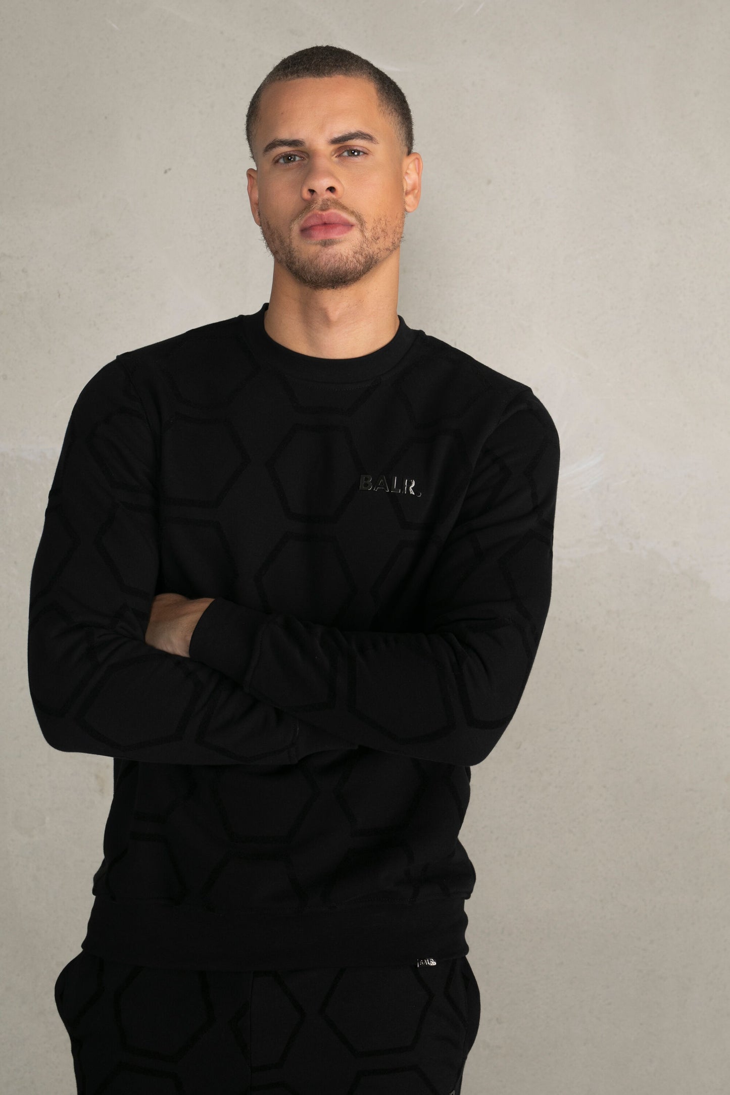 Olaf Straight Hex. Doll AOP Crewneck Jet Black